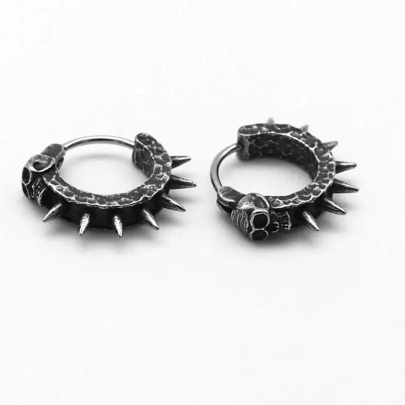 Jewelry Punk Black Skull Earring Size ONE SIZE - 4 Thumbnail