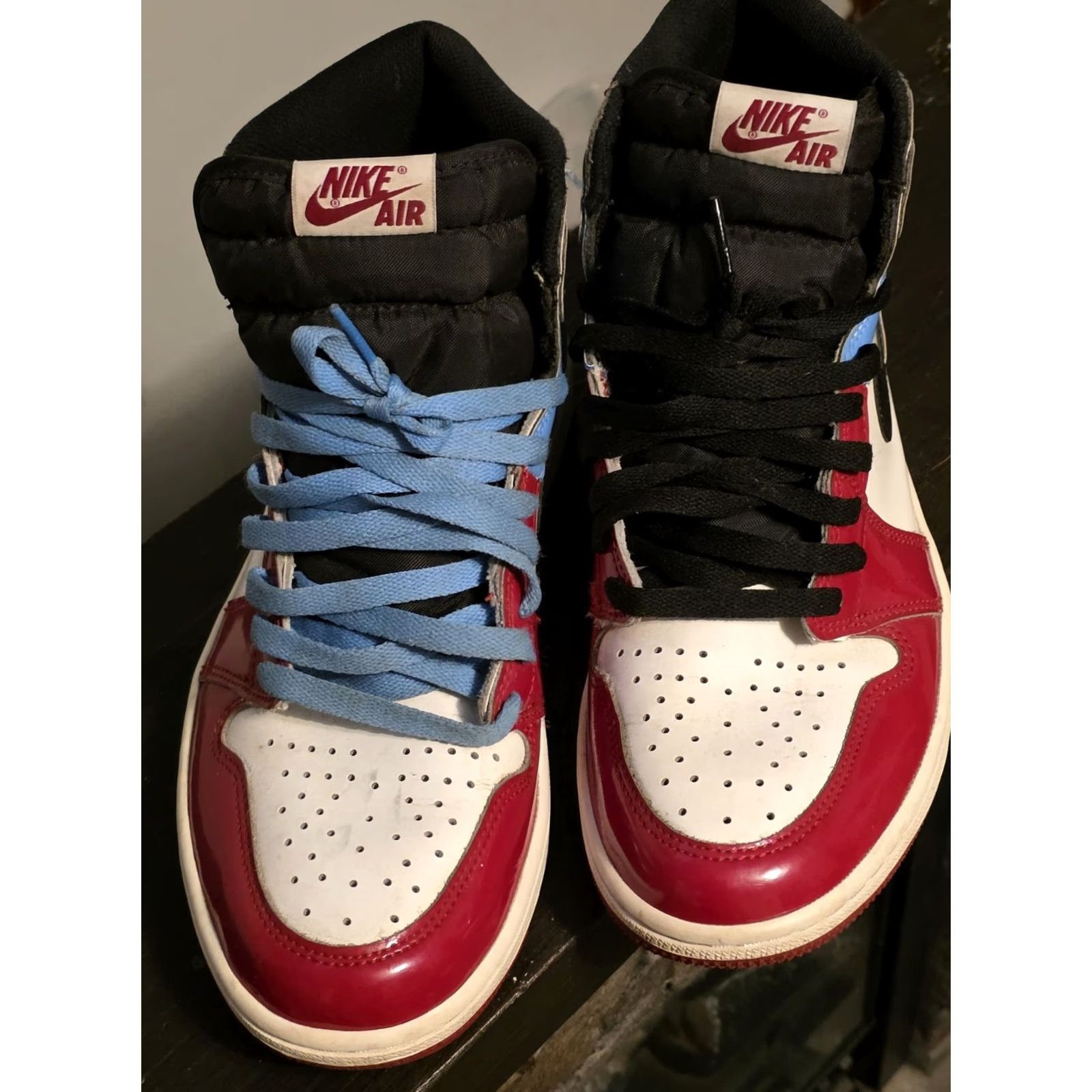 Jordan Brand Jordan 1 Retro OG High Fearless - Size 9.5 Men Basketball Sneaker White University Blue Varsity Red Black Patent Leather Nike Air Jordan 1 CK5666-100 Size US 10 / EU 43 - 3 Thumbnail