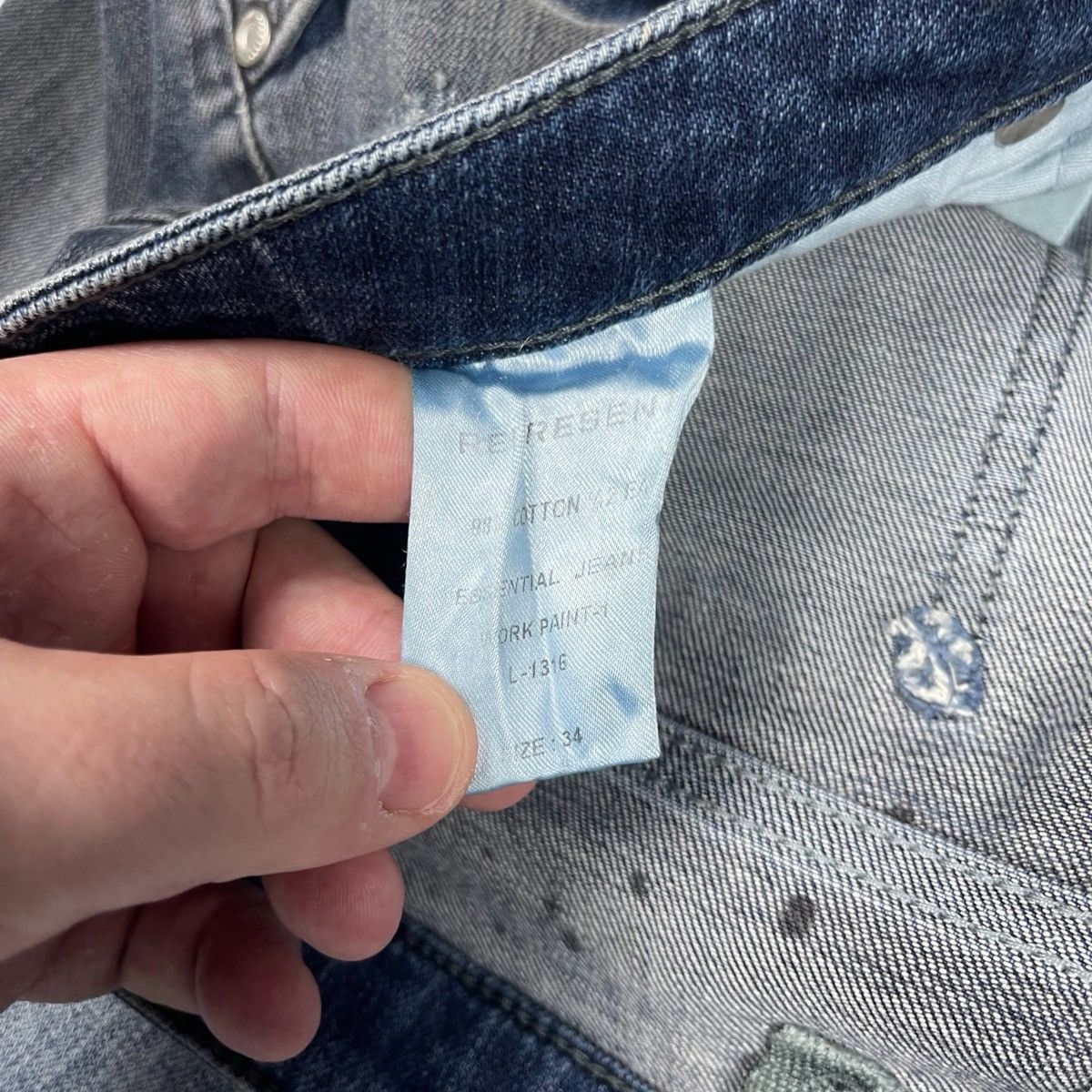 Represent Clo. Represent Essential Distressed Work Paint Jeans Size US 34 / EU 50 - 8 Thumbnail