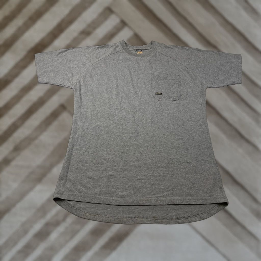 Ariat Ariat Men's Rebar Cotton Strong Gray Heathered Work T-Shirt Size Large Gray ARIAT Rebar Cotton Work Shirt Mens Large Comfortable Crewneck Short Sleeve Size US L / EU 52-54 / 3 - 1 Thumbnail