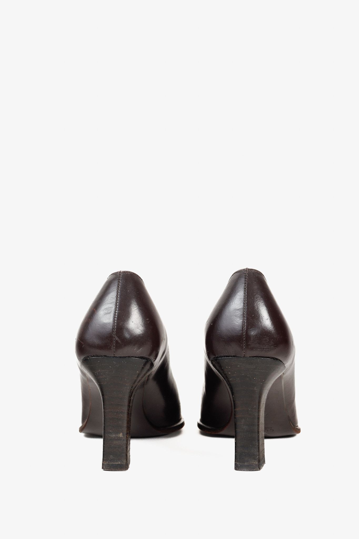 Gucci Gucci by Tom Ford 1990s Big G Chisel Toe Leather Pumps Size US 7 / IT 37 - 4 Thumbnail