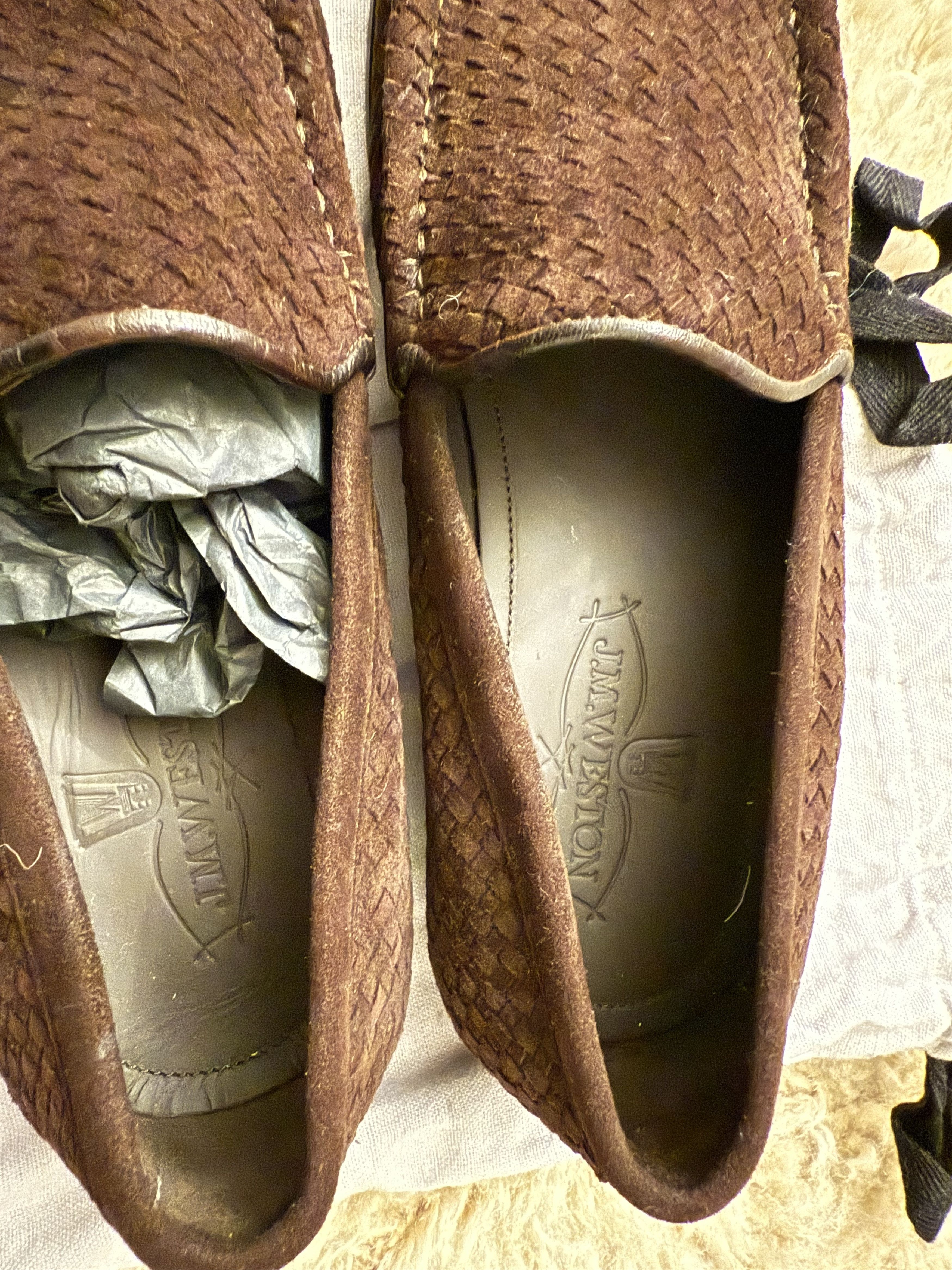 J.M. Weston J.M. WESTON Woven Supple Ebony Suede Goatskin Loafers -Brown Size US 9 / EU 42 - 6 Thumbnail