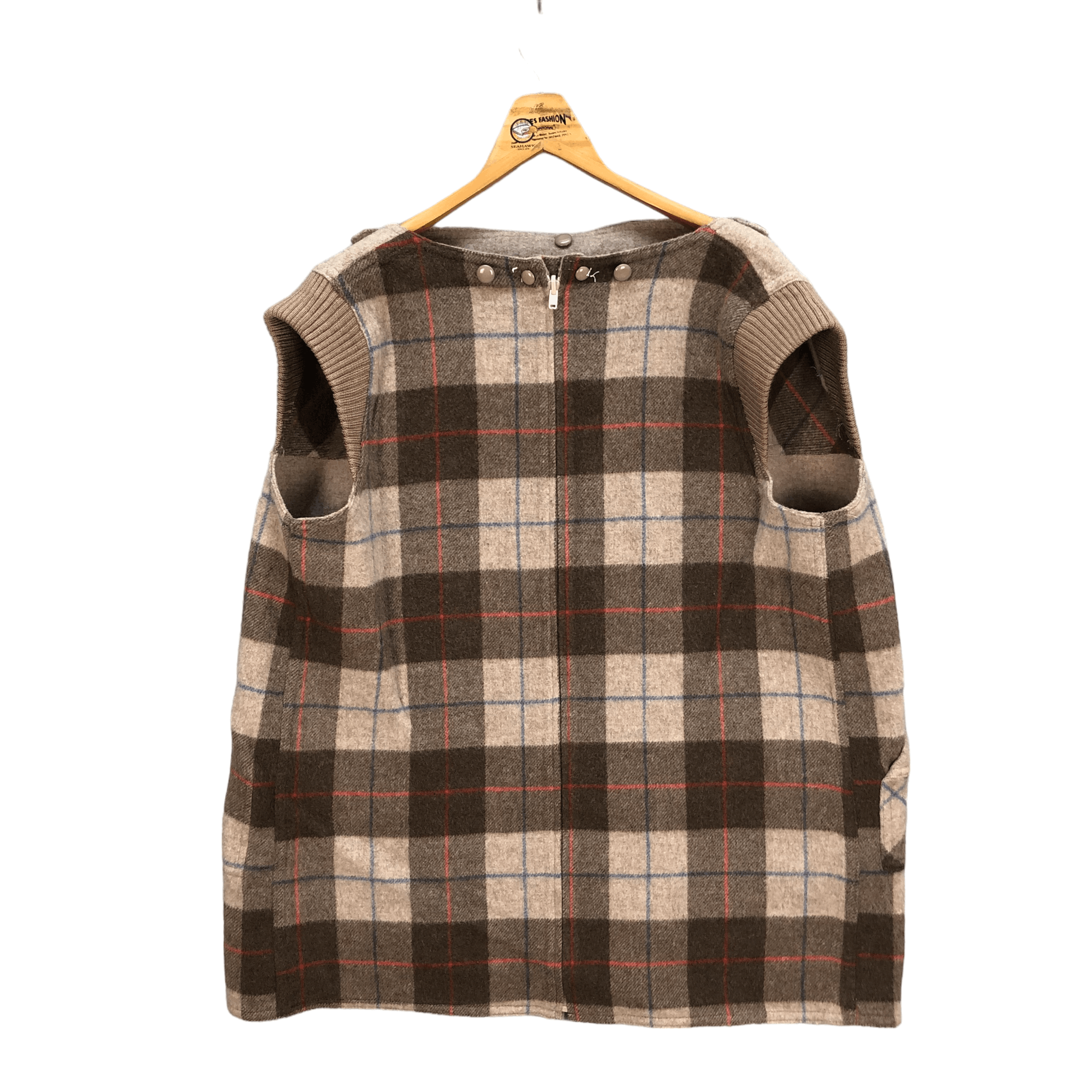 Vintage MARIO LAMB TARTAN REVERSIBLE WOOL SHAWL JACKET #6008-218 Size L / US 10 / IT 46 - 8 Thumbnail