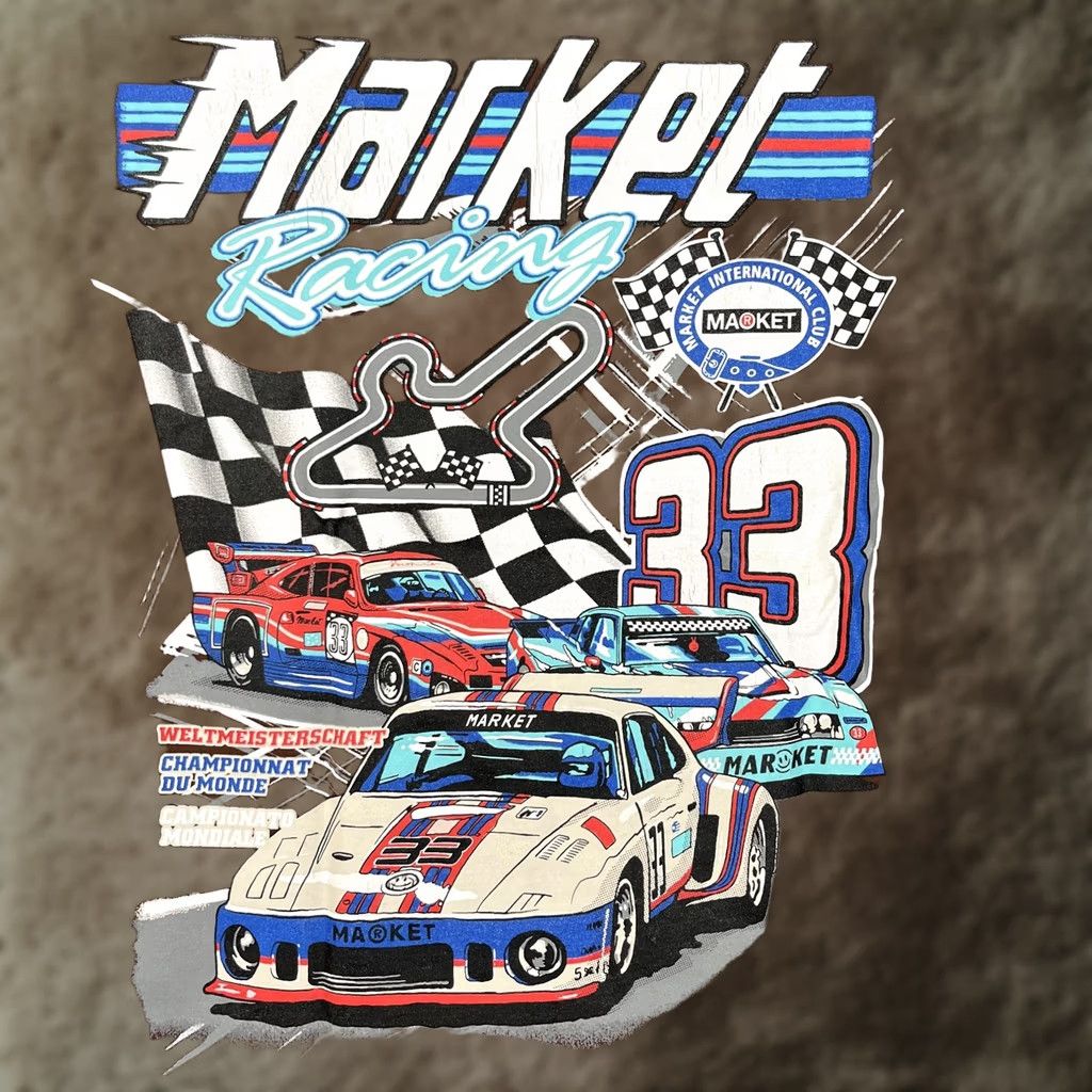 Vintage Chinatown Market T-Shirt Mens Small Brown Racing Cars Graphic Print Crew Neck Short Sleeve Size US S / EU 44-46 / 1 - 1 Thumbnail