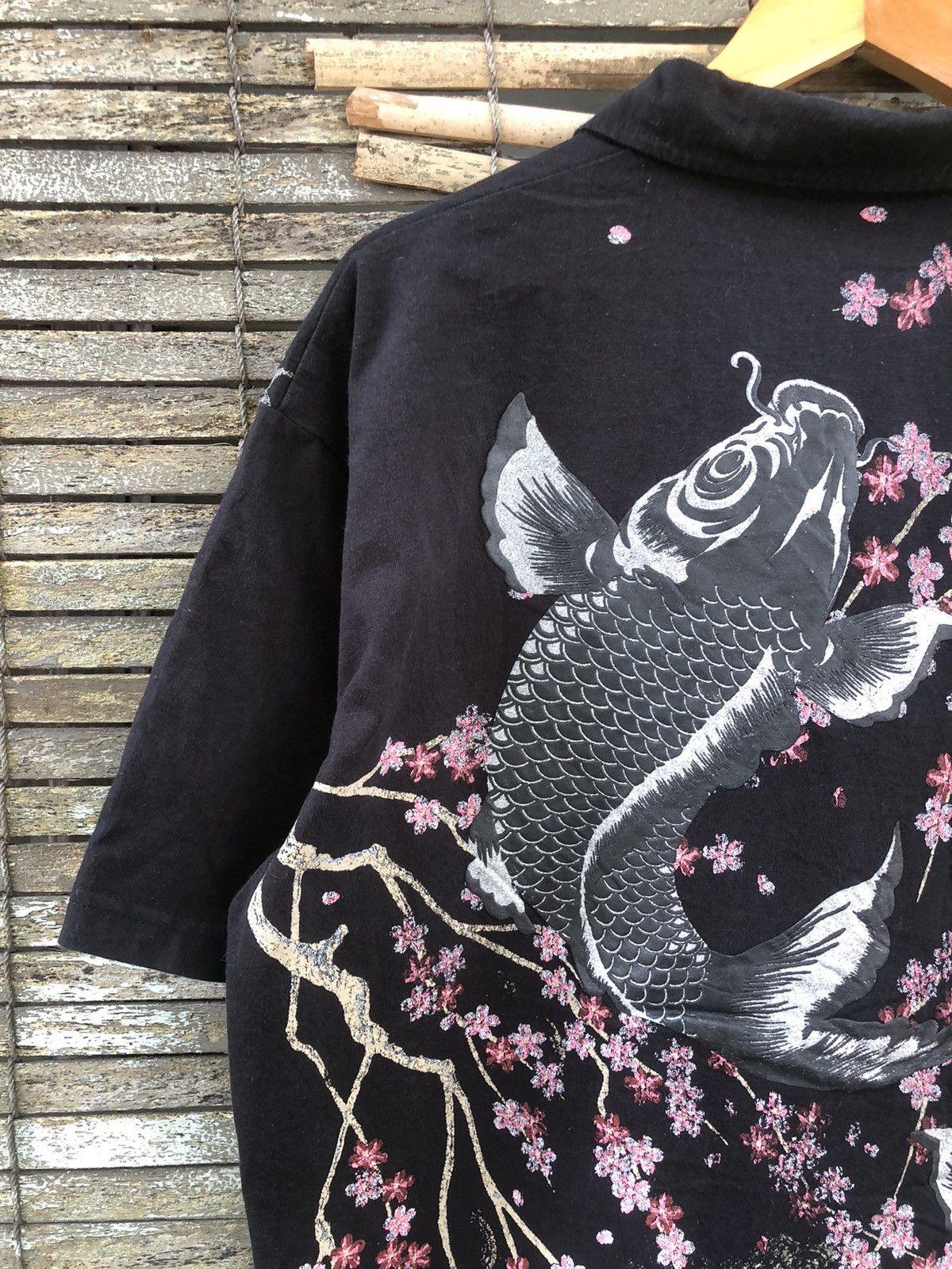 Japanese Brand × Vintage Rare Vintage OVP Japanese Sukajan Koi Fish Polo Tee Size US XL / EU 56 / 4 - 5 Thumbnail