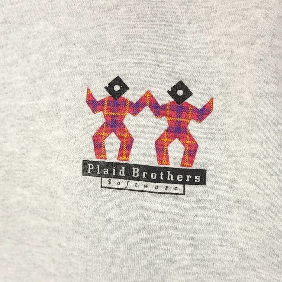 Hanes VINTAGE Plaid Brothers Software Sweatshirt Mens Size Large 90s Finance Tech Hanes Crew Neck Pullover Cotton Blend Gray Size US L / EU 52-54 / 3 - 3 Thumbnail