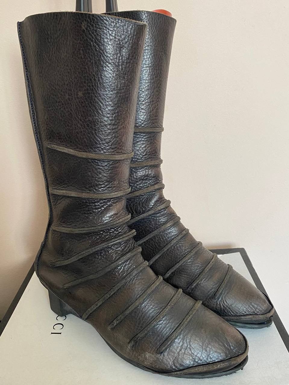 Trippen Trippen Skylla Y2K Leather Mid-Calf Zip Ruffle Rubber Sole Size US 8 / IT 38 - 2 Thumbnail