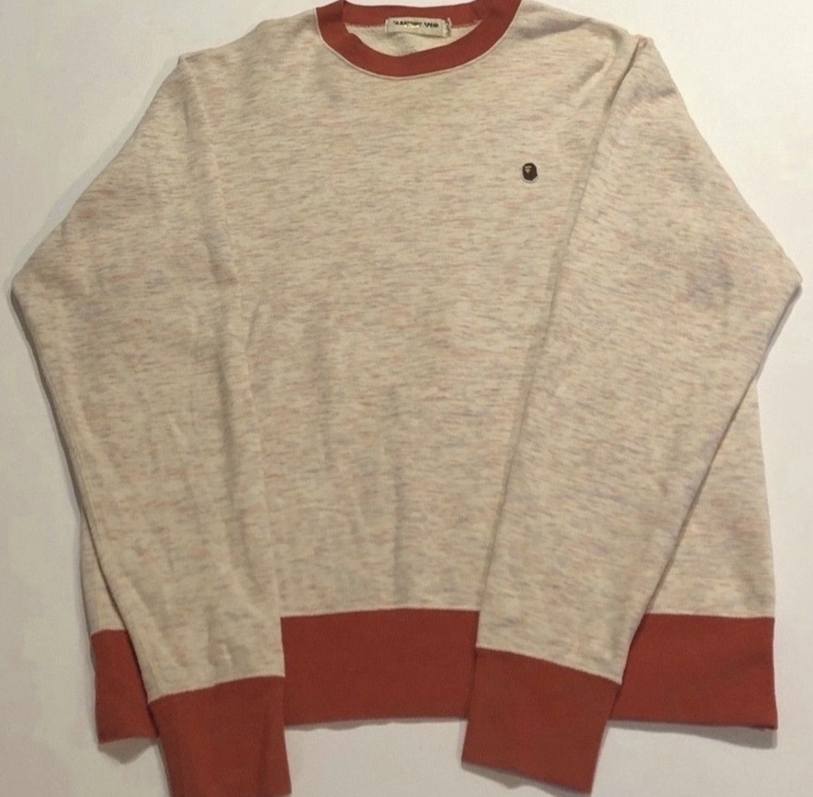 image of Bape Crew Neck Sweatshirt in Red, Men's (Size Small)