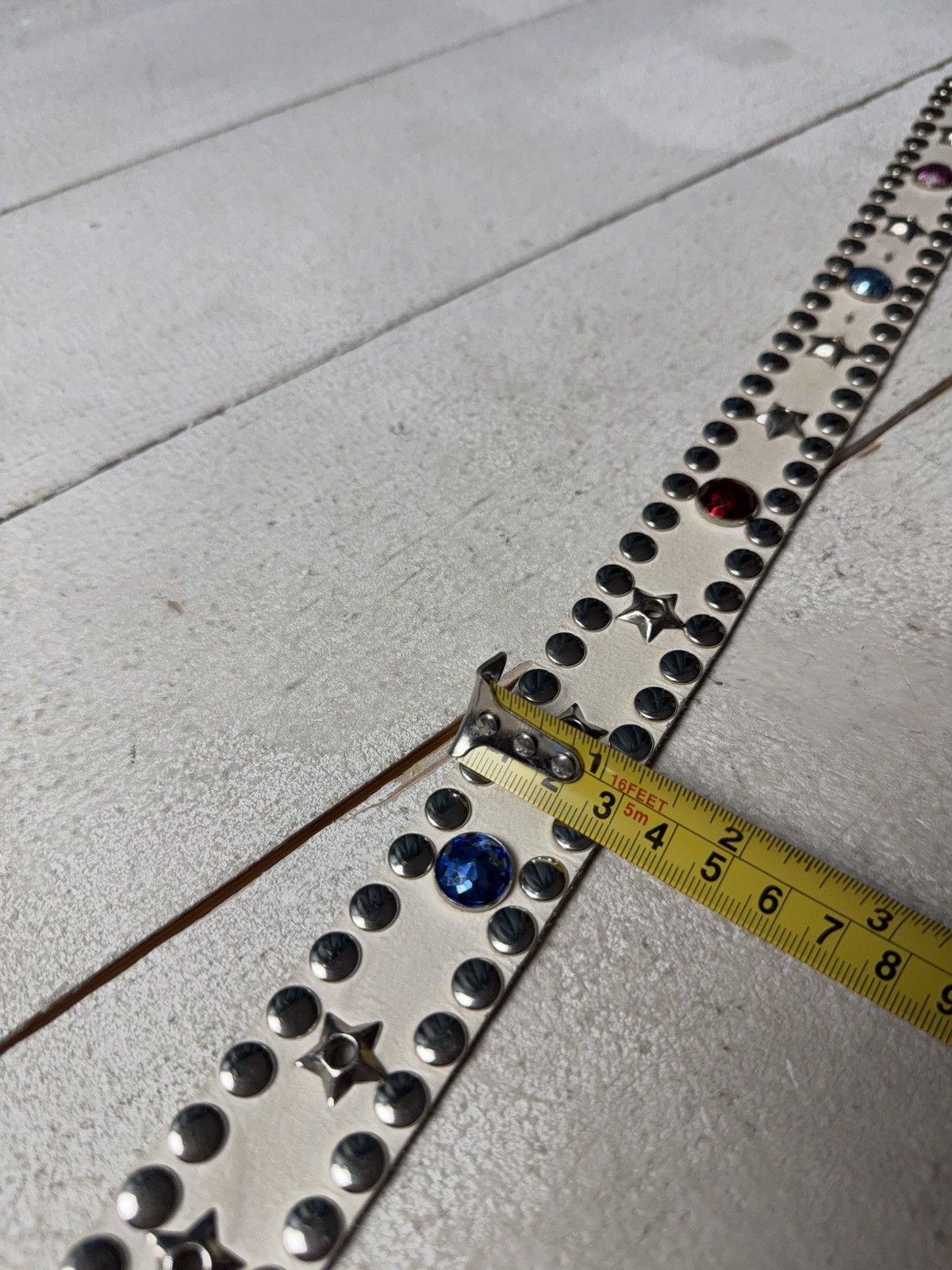Hysteric Glamour Vintage Leather Belt Y2K Rhinestones Punk Metal Avant Garde Size ONE SIZE - 15 Thumbnail
