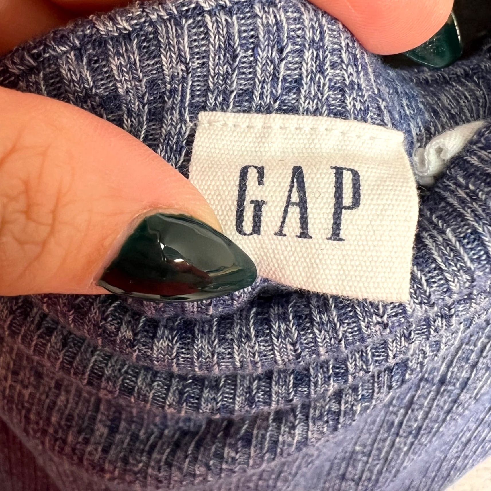 Gap Gap Jumpsuit Womens Size Medium Blue Textured Knit Sleeveless Size 32" / US 10 / IT 46 - 3 Thumbnail
