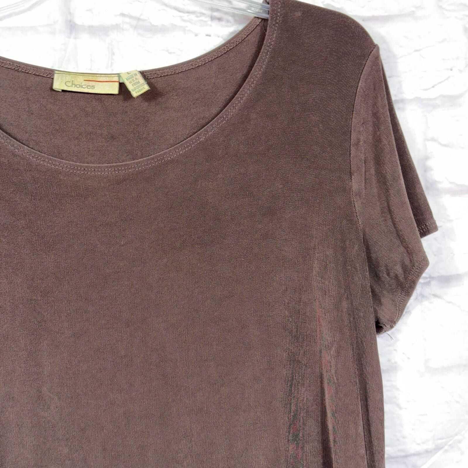 Other Choices Brown Acetate Blend Short Sleeve Blouse Womens Large Size L / US 10 / IT 46 - 3 Thumbnail