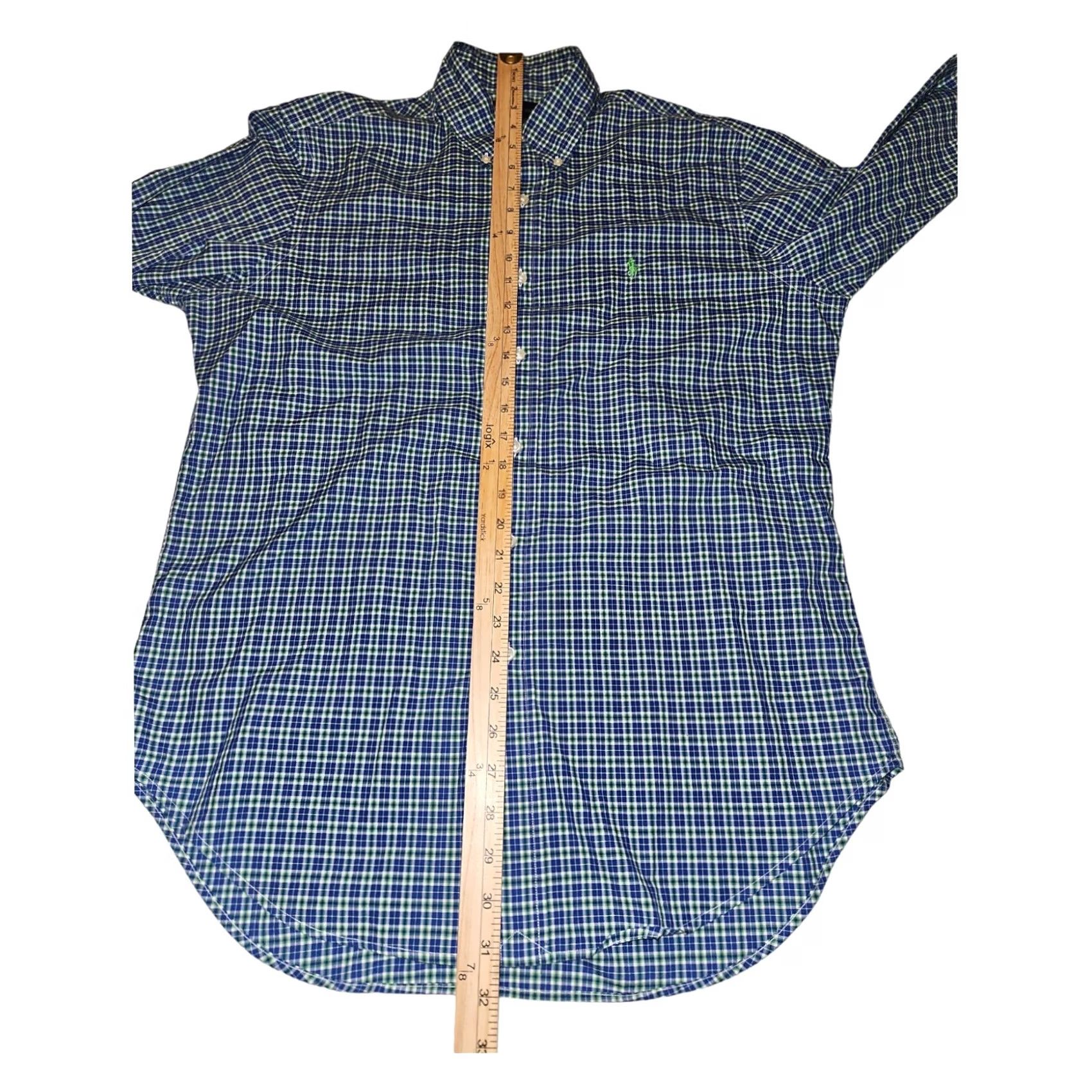 Ralph Lauren VINTAGE Ralph Lauren Button-Down Shirt M Classic Fit Men's Blue/Green Check 90s Preppy Cotton Regular Size M Blue Size US M / EU 48-50 / 2 - 4 Thumbnail