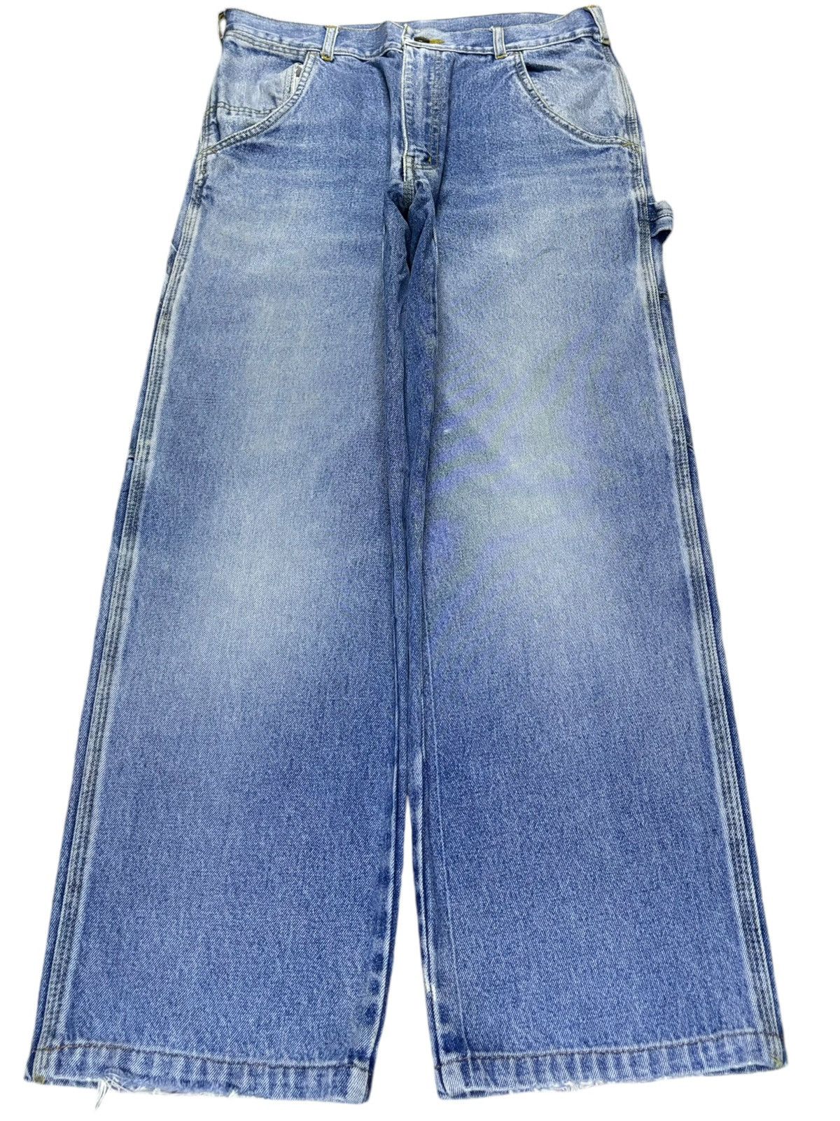 Japanese Brand × Vintage Vintage Japanese Brand Faded Cargo Carpenter Loose Jeans Size US 31 - 1 Thumbnail