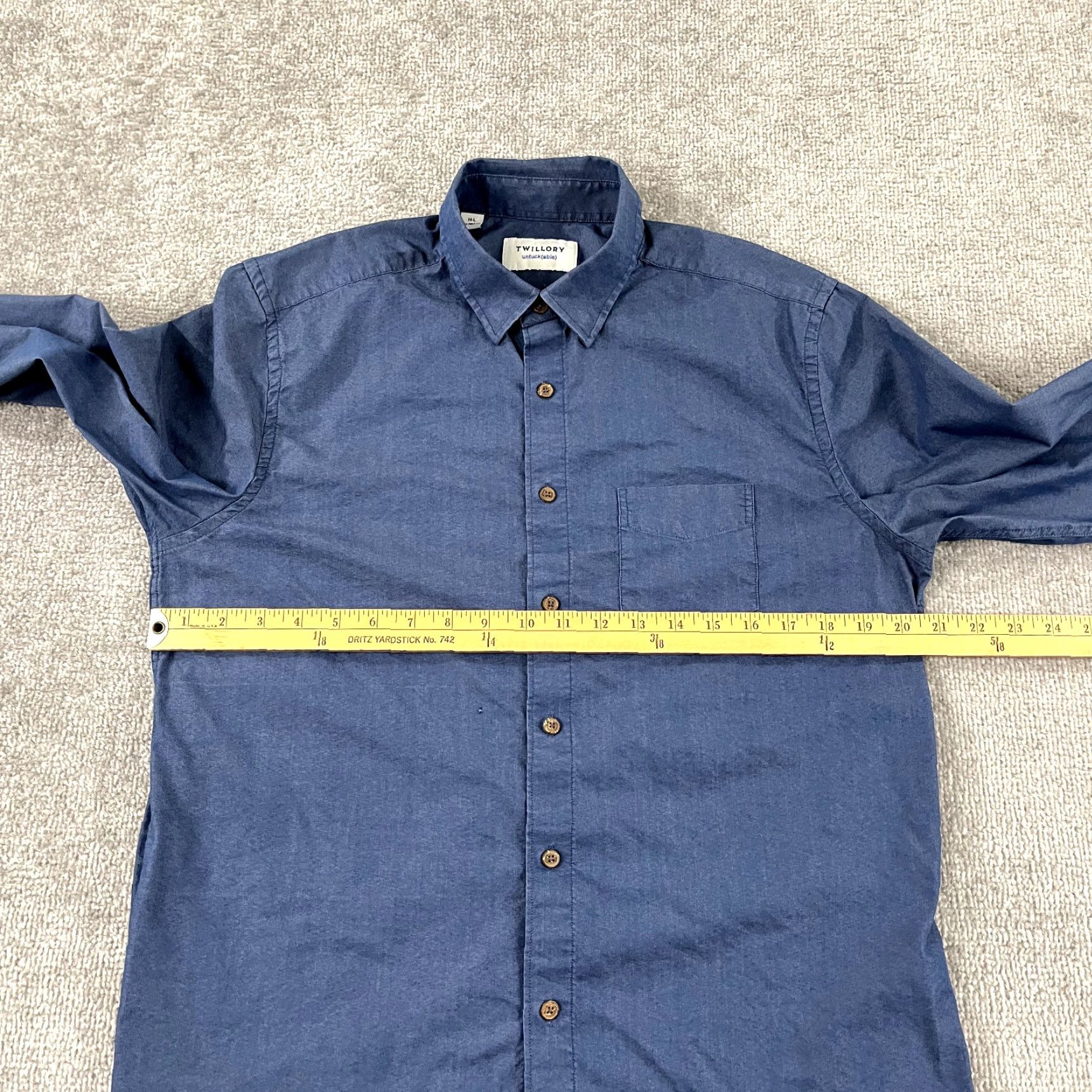 Vintage VINTAGE Twillory Men’s Dress Shirt Long Sleeve Blue Cotton/Nylon Spandex Button-Down Business Casual Classic Untuckable M Size 40R - 4 Thumbnail