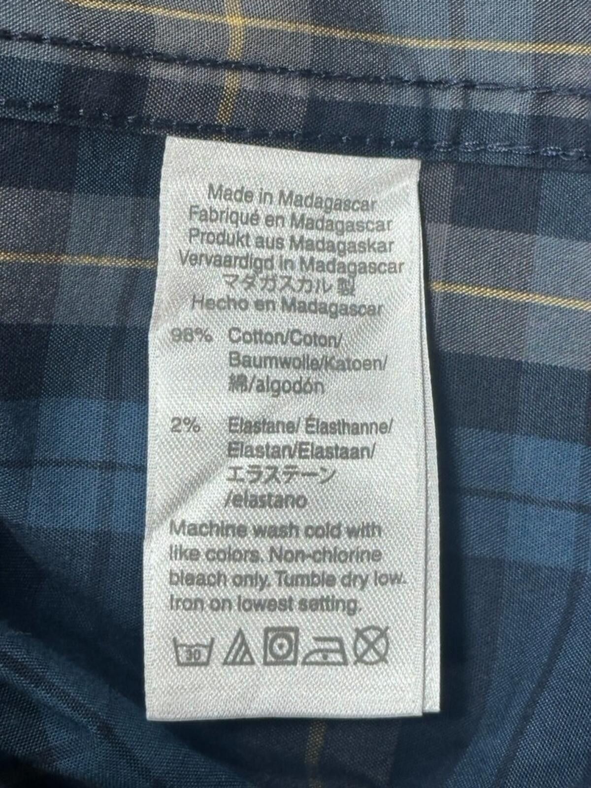 H&M J Crew Flex Washed Slim Plaid Oxford Button-Up Blue Mens M Size US M / EU 48-50 / 2 - 7 Thumbnail