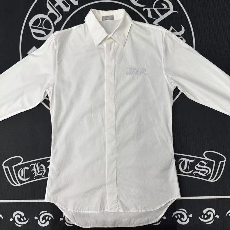 Dior Dior White Logo Embroidered Shirt Size US M / EU 48-50 / 2 - 1 Thumbnail