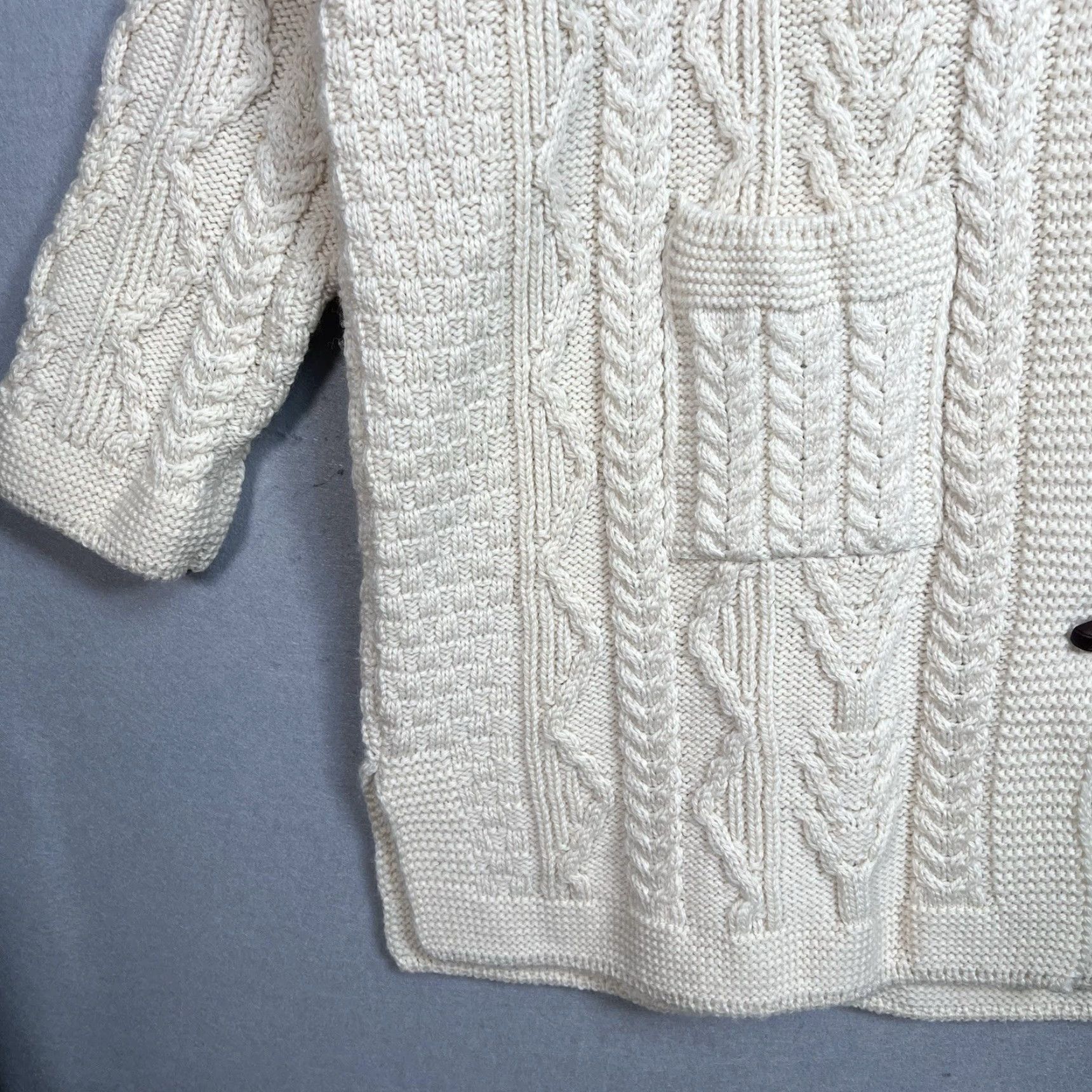 Vintage VINTAGE Aran Crafts Merino Wool Cable Knit Cardigan 2XL Cream Womens Size XXL / US 16-18 / IT 52-54 - 6 Thumbnail