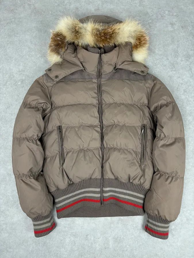 Just Cavalli AW2007 Cavalli Beige Nylon Quilted Fur-Trimmed Bomber Jacket Size M / US 6-8 / IT 42-44 - 1 Thumbnail