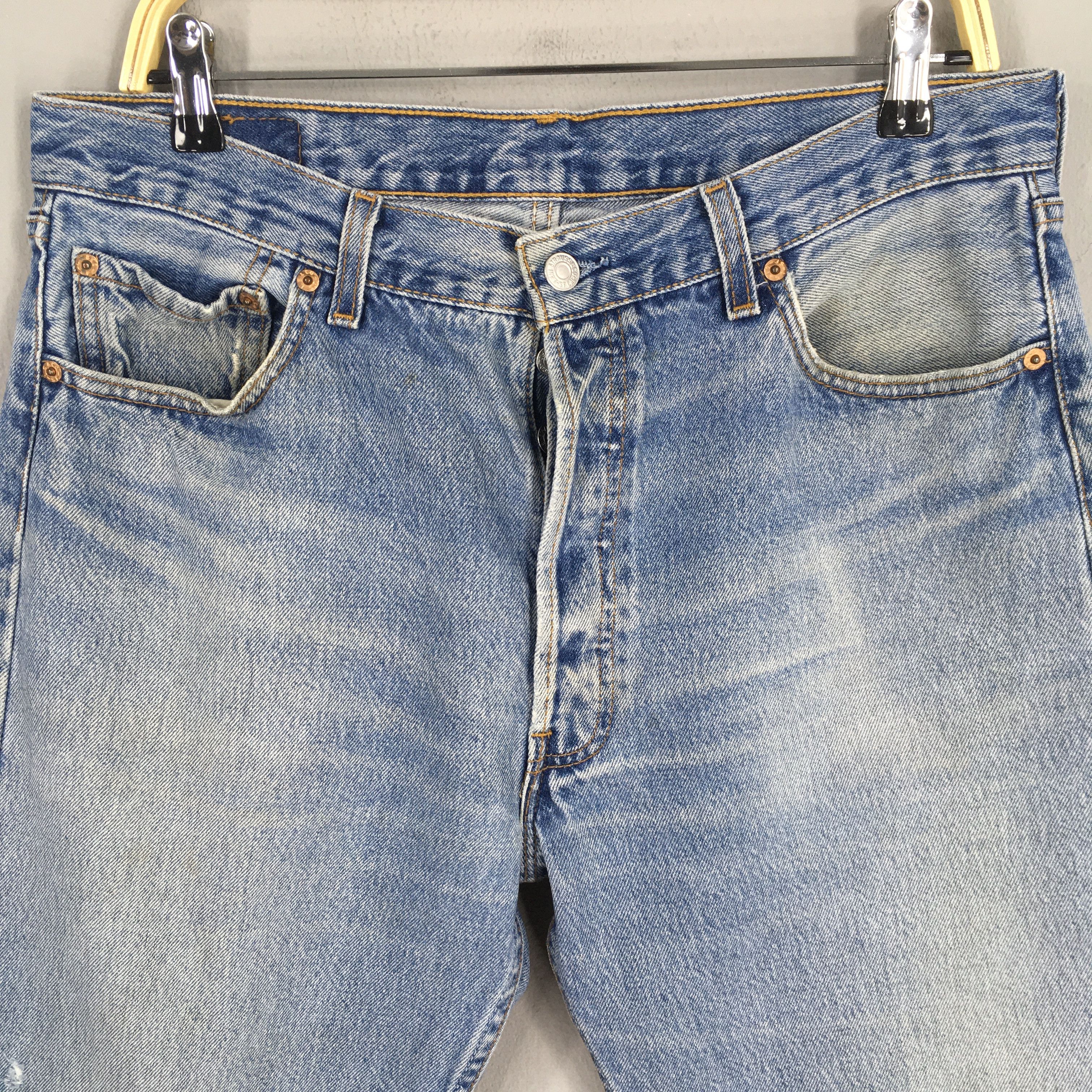 Levi's Size 34x30 Vintage 90s Levi's 501 Distressed Jeans S1430 Size US 34 / EU 50 - 2 Thumbnail