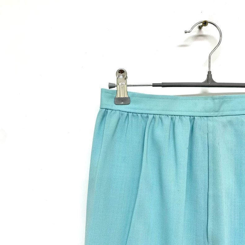 Yves Saint Laurent YSL Lake Blue Short Skirt Size M-2506 Size 22" - 7 Thumbnail