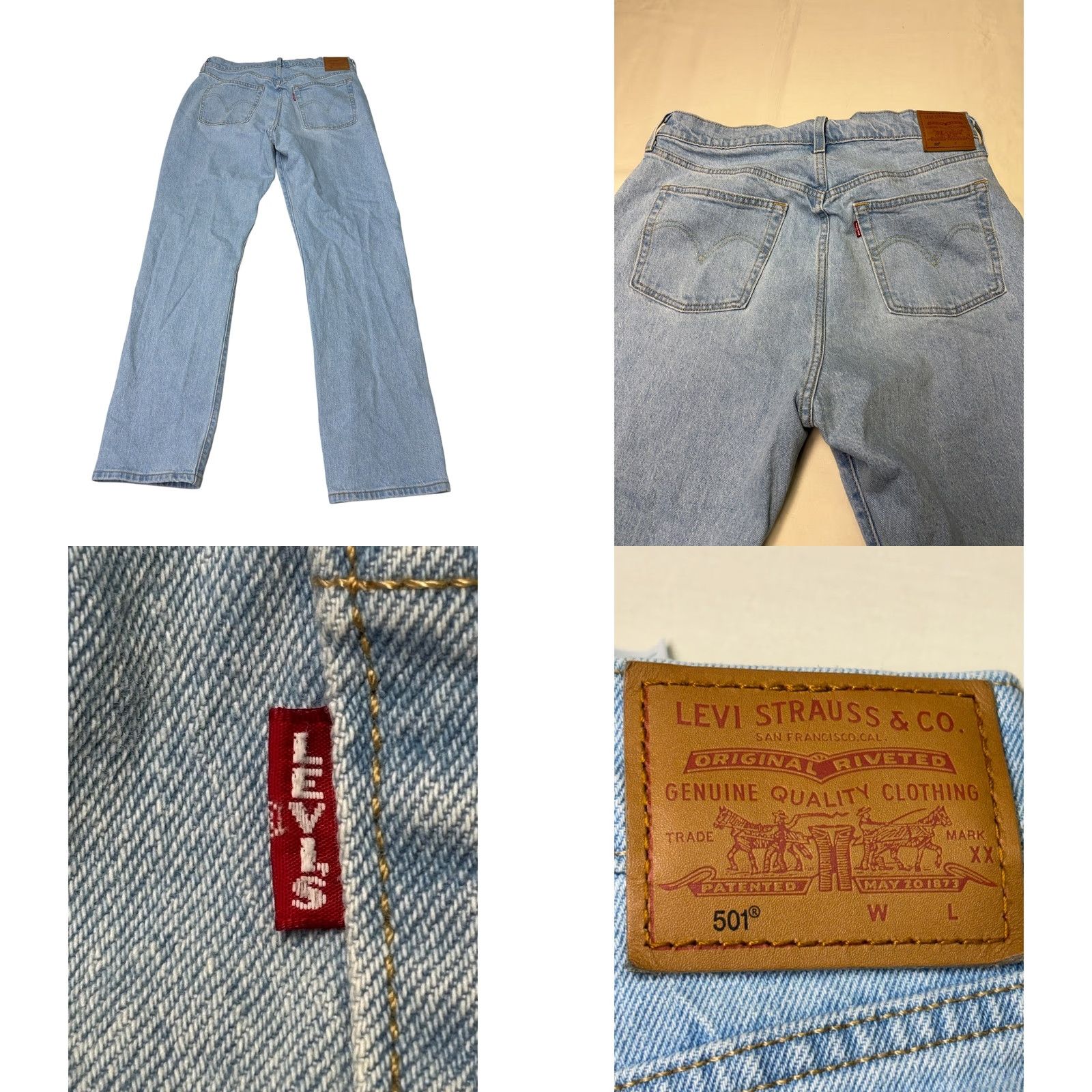 Levi's VINTAGE Levi's 501 Premium Big E Mens Light Wash Straight Leg Button Fly Jeans W34 L32 Size US 34 / EU 50 - 8 Thumbnail