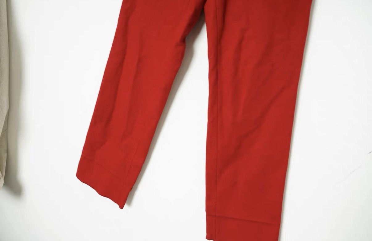 Dries Van Noten Dries Van Noten Fall/Winter Wool Burgundy Straight-Leg Pants Size US 30 / EU 46 - 4 Thumbnail