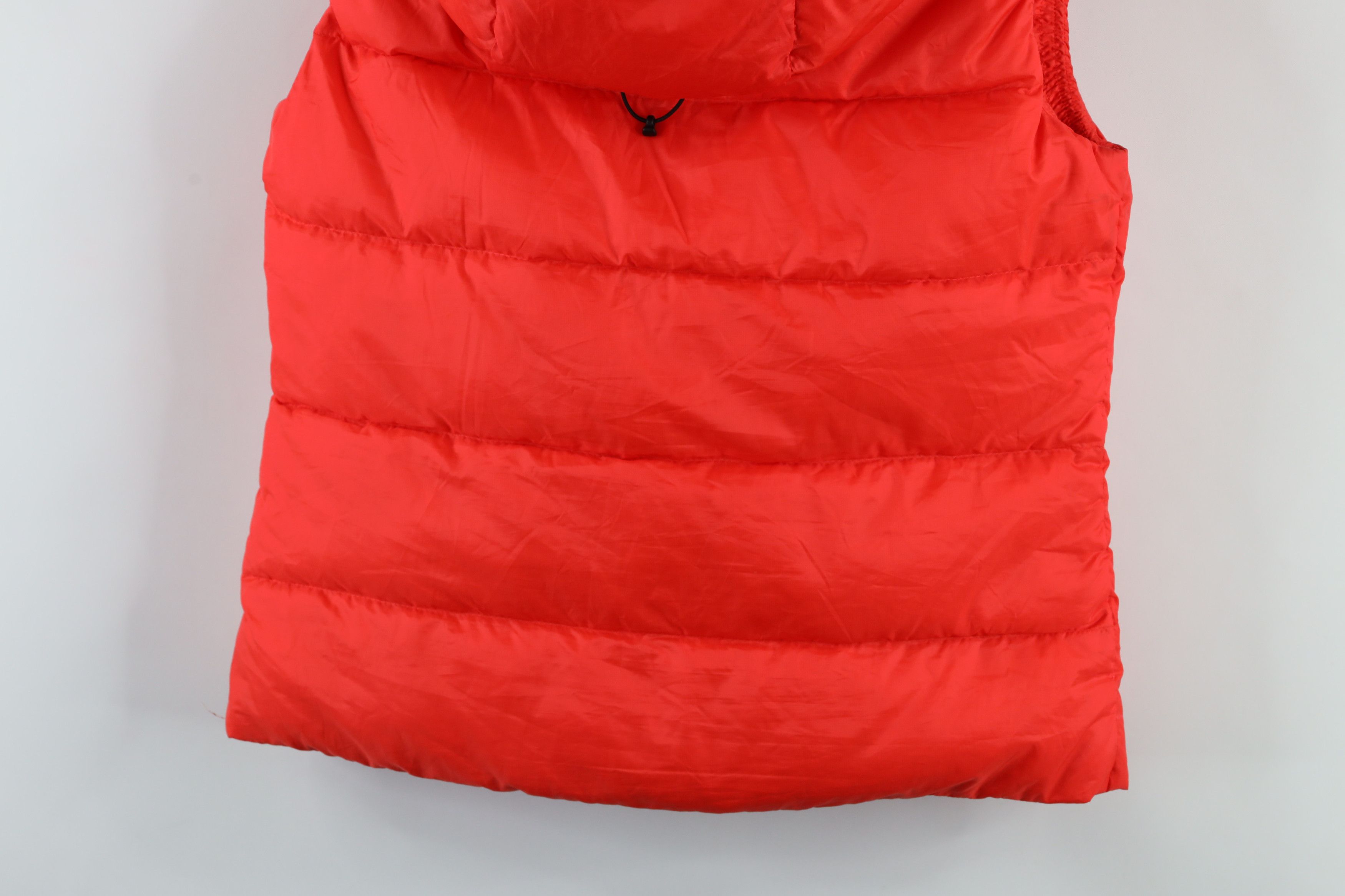 Nike × Vintage Nike Out Box Logo Duck Down Hooded Puffer Vest Jacket Red Size S / US 4 / IT 40 - 15 Thumbnail
