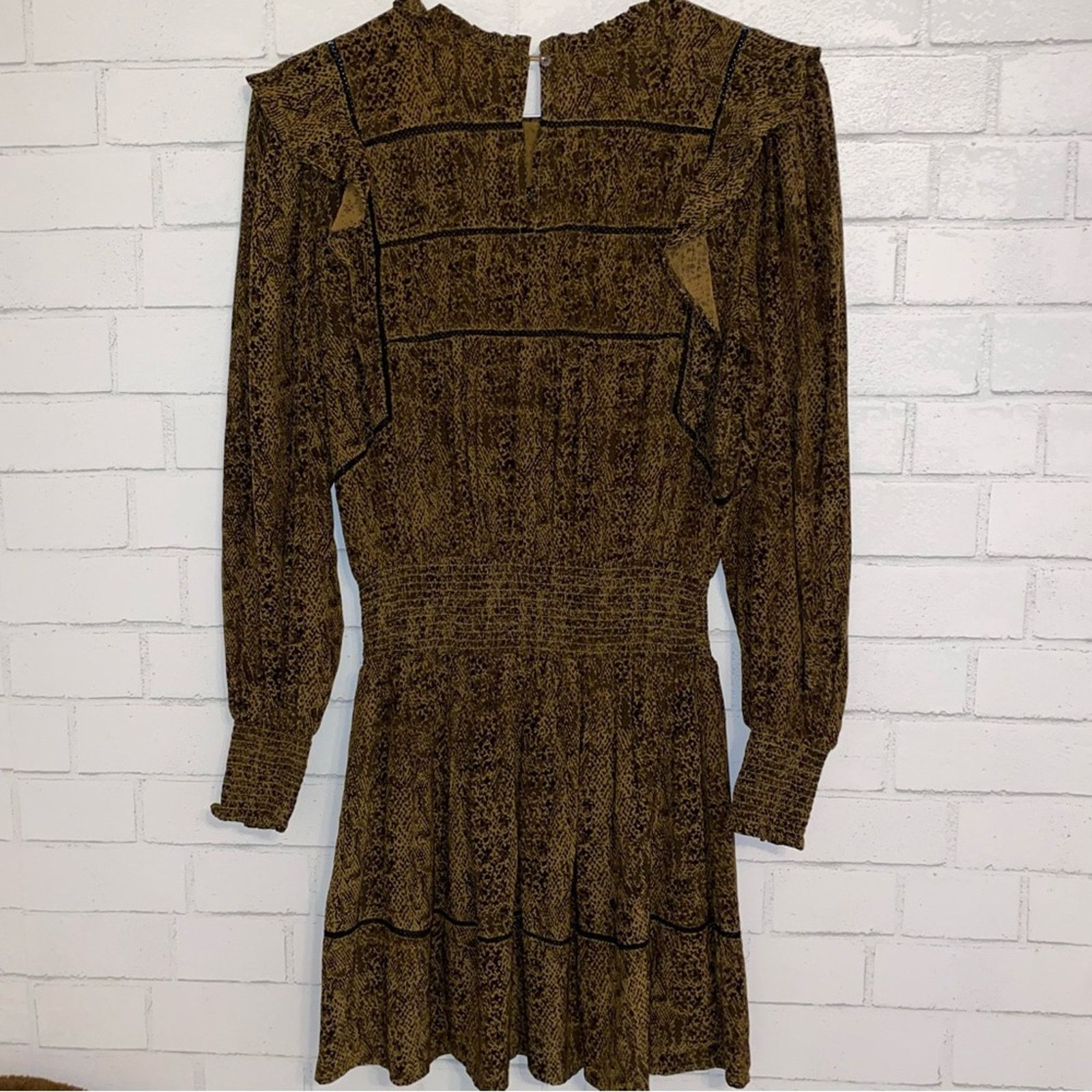 Rails Rails $228 Faren Sepia Python Mini Dress Size Medium EUC Size M / US 6-8 / IT 42-44 - 14 Thumbnail