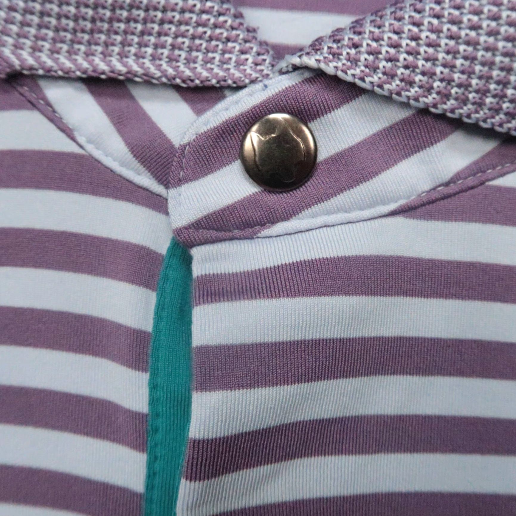 Vintage Greyson Polo Shirt Mens XL Purple Striped Snap Front Performance Polo (Golf) Size US XL / EU 56 / 4 - 4 Thumbnail