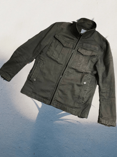 1990s G-star Raw Denim Trashed Faded Biker Jacket