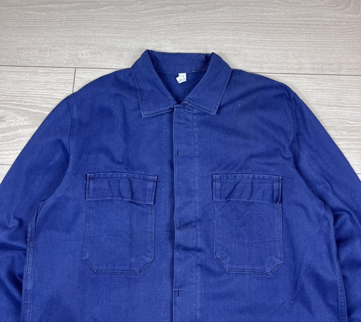 Le Laboureur Le Laboureur Vintage 80s French Blue Work Chore Jacket Size US L / EU 52-54 / 3 - 4 Thumbnail