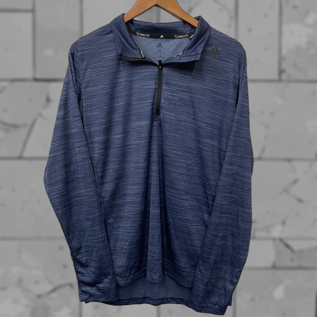 Adidas Adidas Climalite Jacket Mens XL Blue Pullover Polyester Half-Zip Clothing Size US XL / EU 56 / 4 - 1 Thumbnail