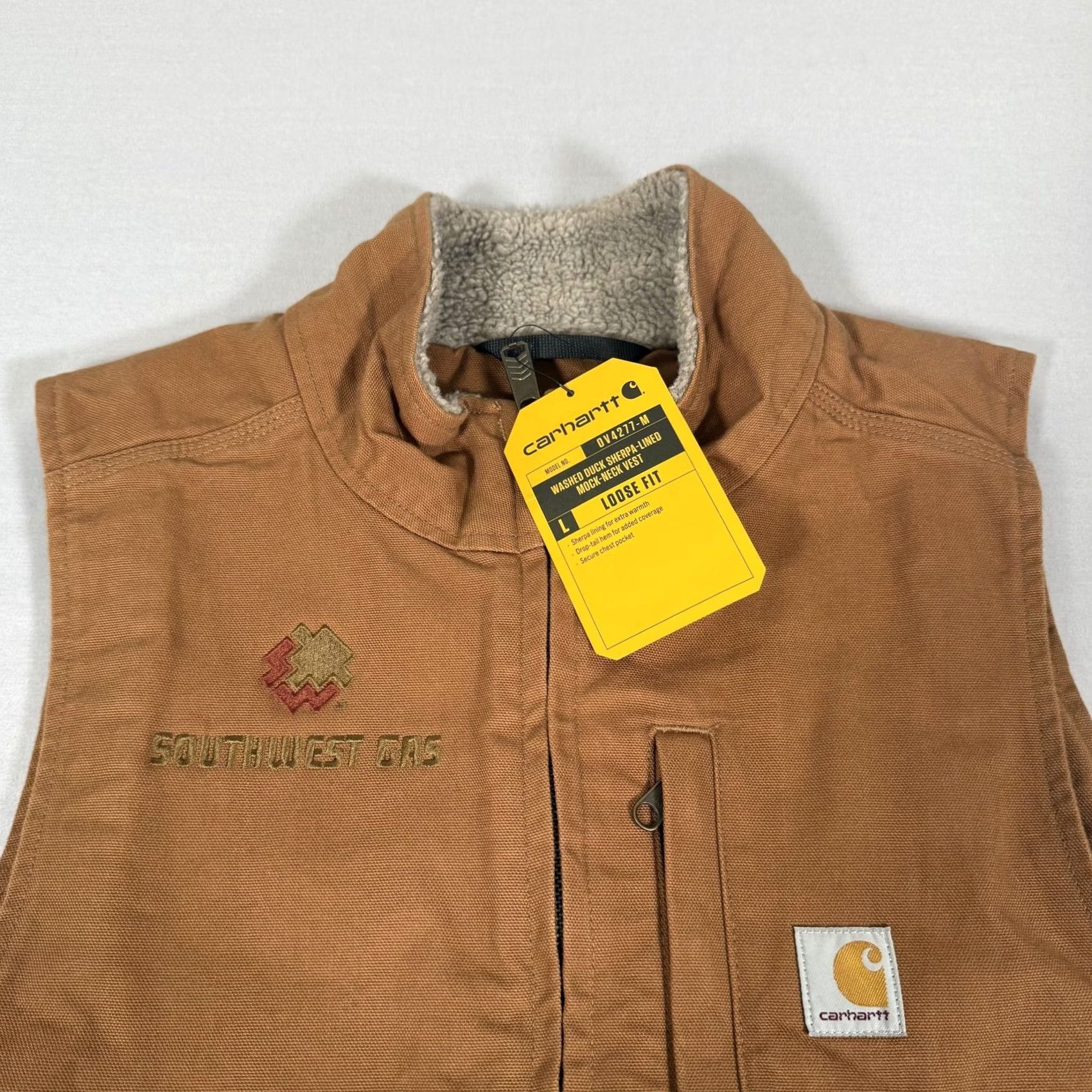 Carhartt Carhartt Vest Mens M Brown Duck Canvas Sherpa Lined Zip Up Work Vest Size US M / EU 48-50 / 2 - 3 Thumbnail