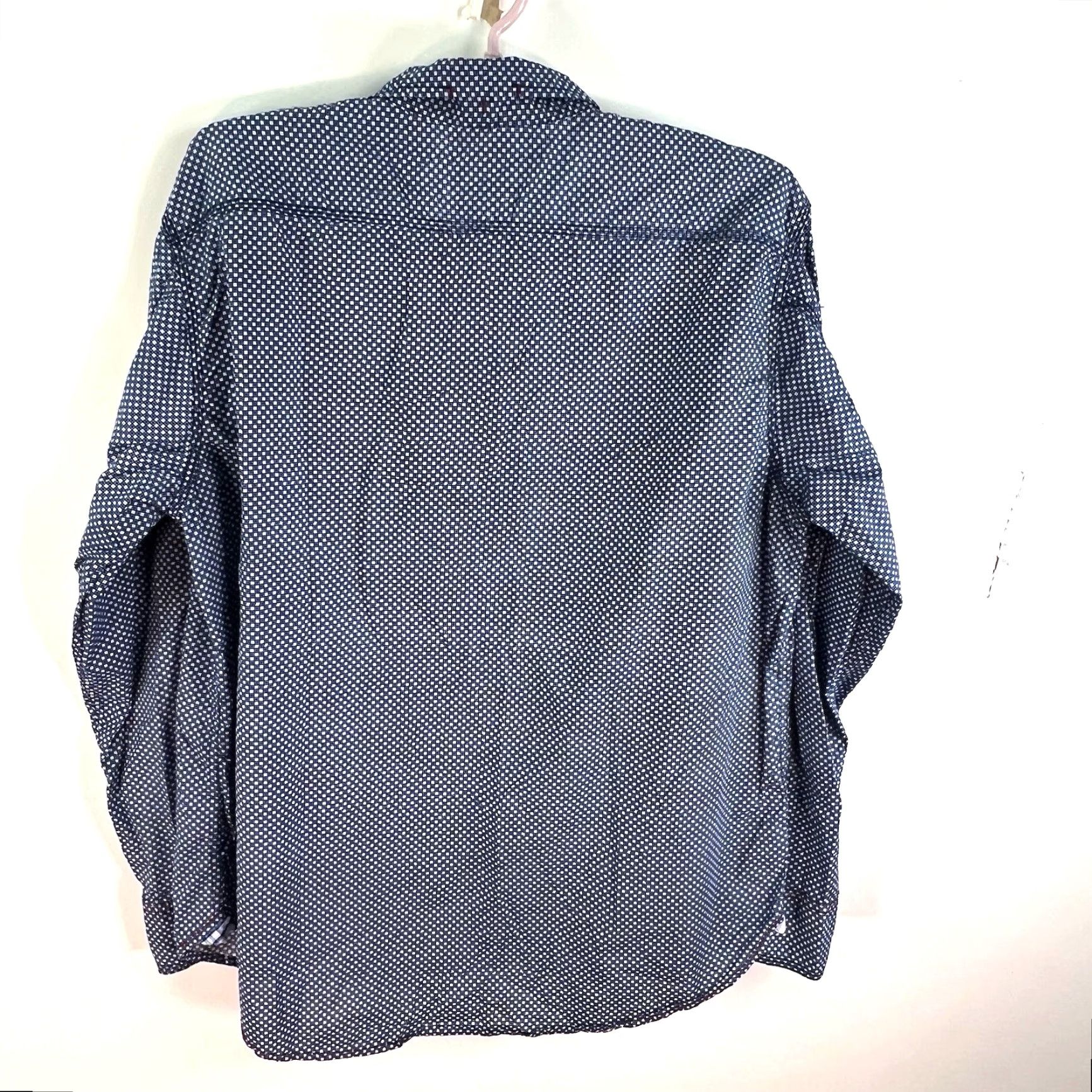 Tallia Italia Shirt XL Blue Geometric Print Long Sleeve Button-Up Mens Size US XL / EU 56 / 4 - 7 Thumbnail