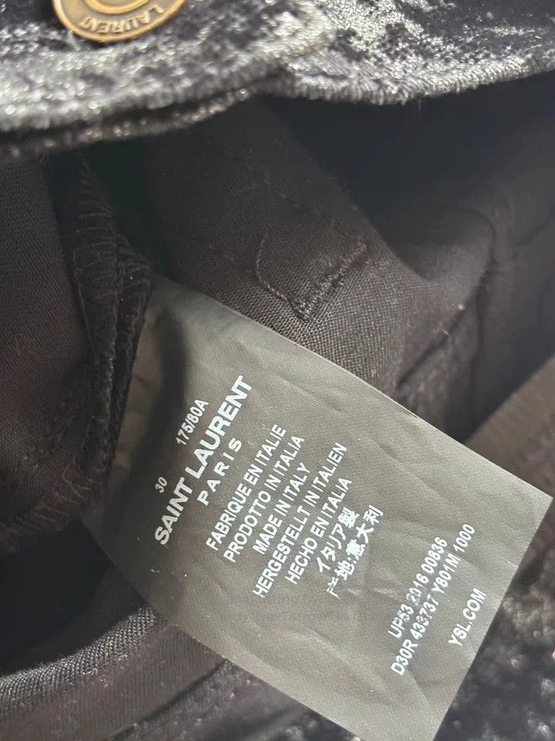 Saint Laurent Paris Saint Laurent 16FW Sequin Velvet Jeans. Size US 30 / EU 46 - 4 Thumbnail