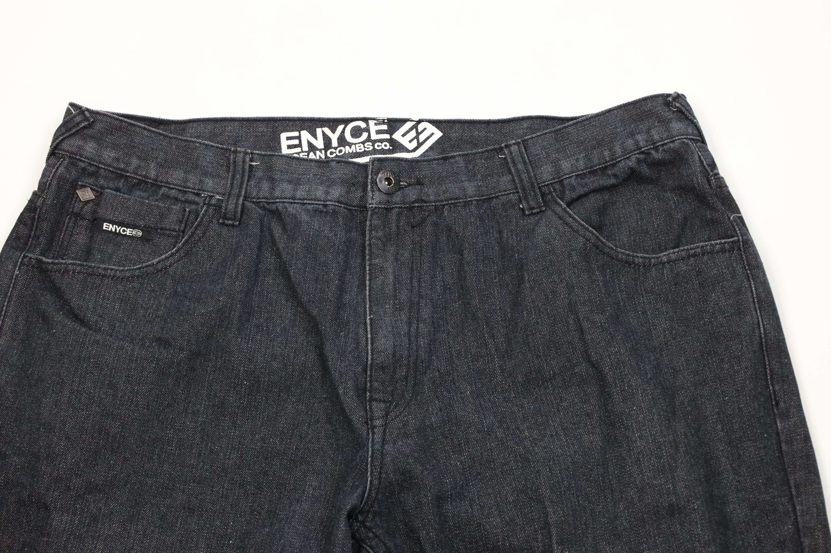 Enyce Vintage 90s Y2K Enyce Baggy Fit Wide Leg Denim Jeans Black Size US 42 / EU 58 - 2 Thumbnail