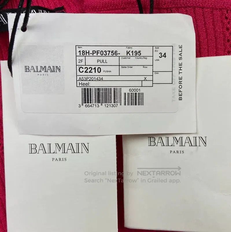 Balmain Balmain Pink Ribbed Women's Sweater . Size S / US 4 / IT 40 - 7 Thumbnail