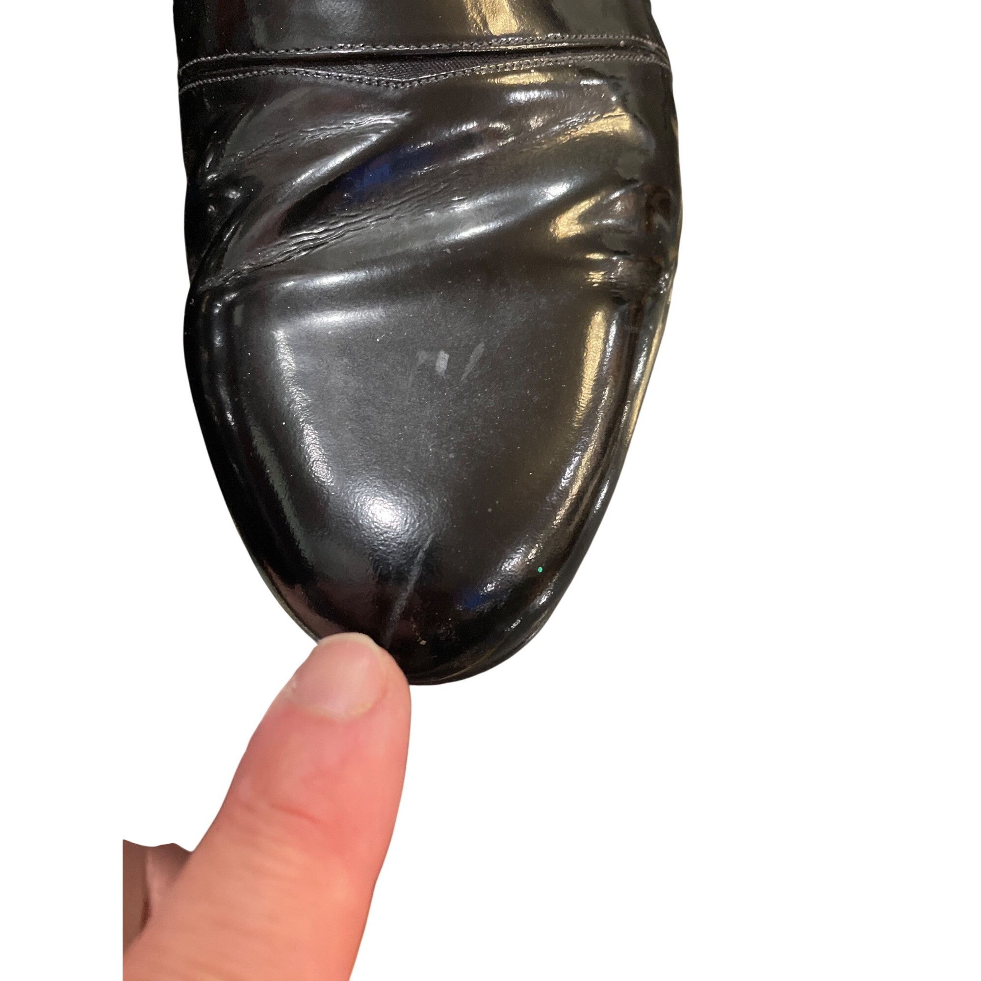 Mezlan Mezlam Mirage mens handmade black patent leather slip on loa Size US 11 / EU 44 - 18 Thumbnail