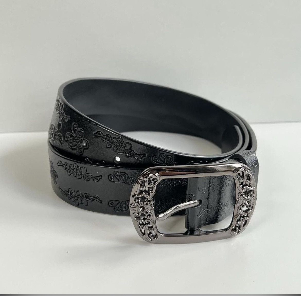 Cowboy Equipment × Vintage vintage style american western floral design black belt Size ONE SIZE - 5 Thumbnail