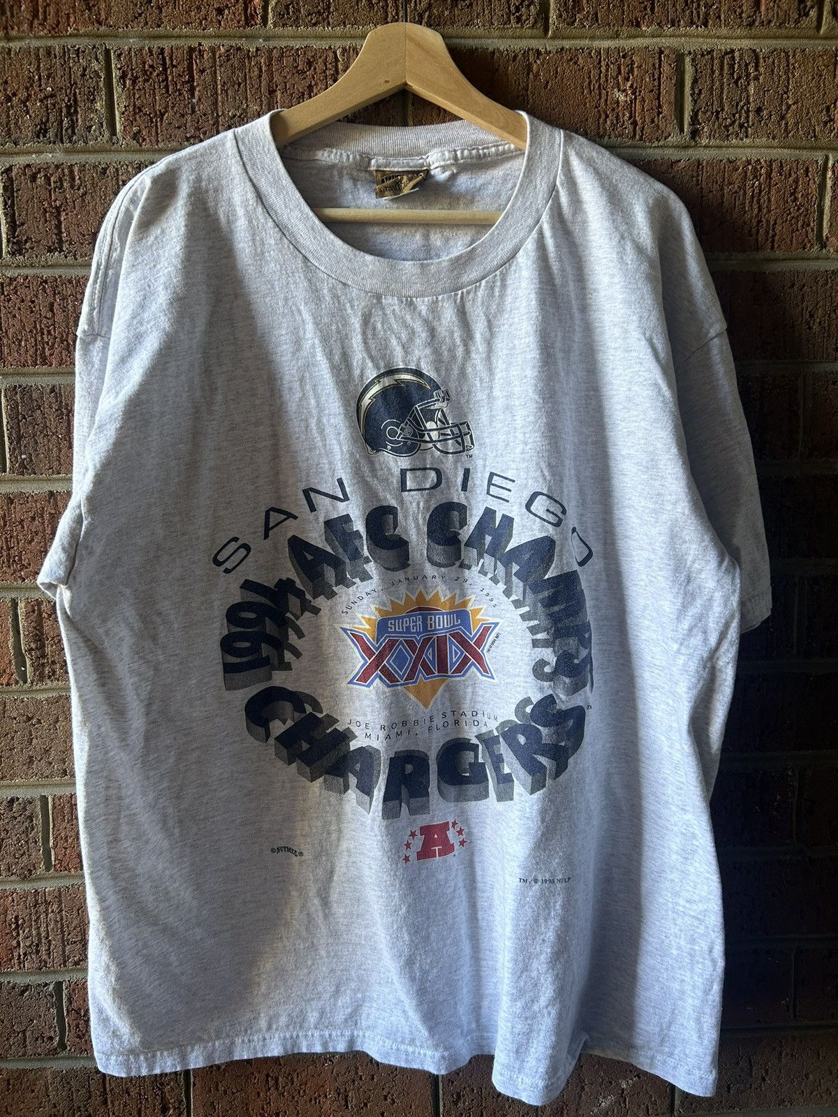 Nutmeg Vintage 1995 NFL Super Bowl XXIX San Diego Chargers Shirt Size US XL / EU 56 / 4 - 1 Thumbnail