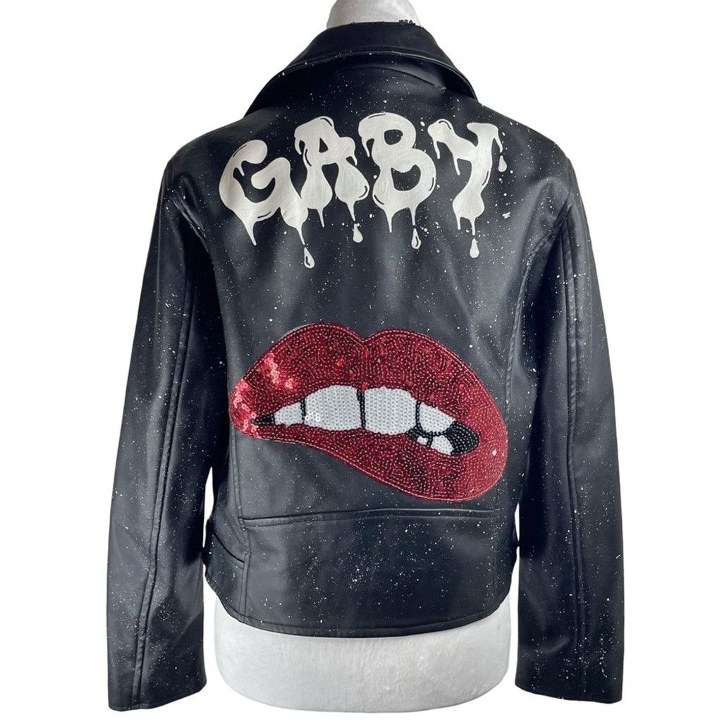 Other BROWNY STANDARD Women’s Motorcycle Jacket Paint Sequin S Size M / US 6-8 / IT 42-44 - 1 Thumbnail