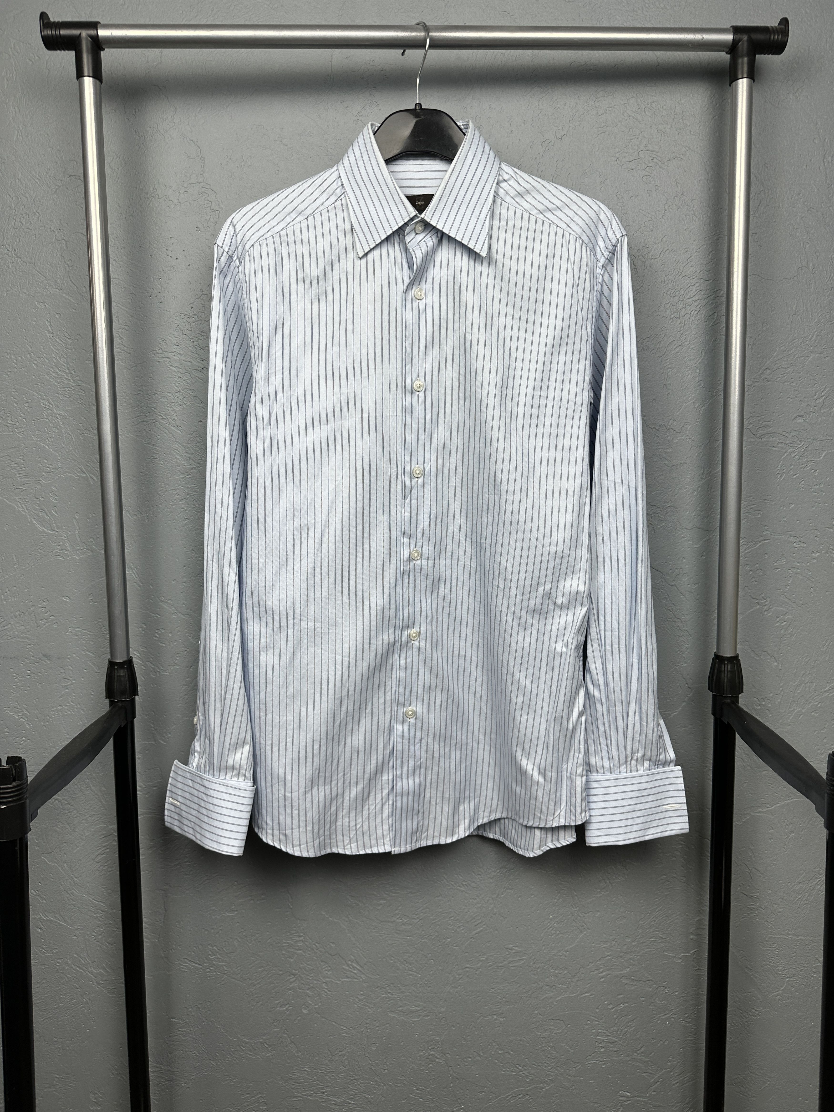 Ermenegildo Zegna × Z Zegna Ermenegildo Z Zegna Vintage Mens Long Sleeve Striped Shirt Size US M / EU 48-50 / 2 - 1 Thumbnail