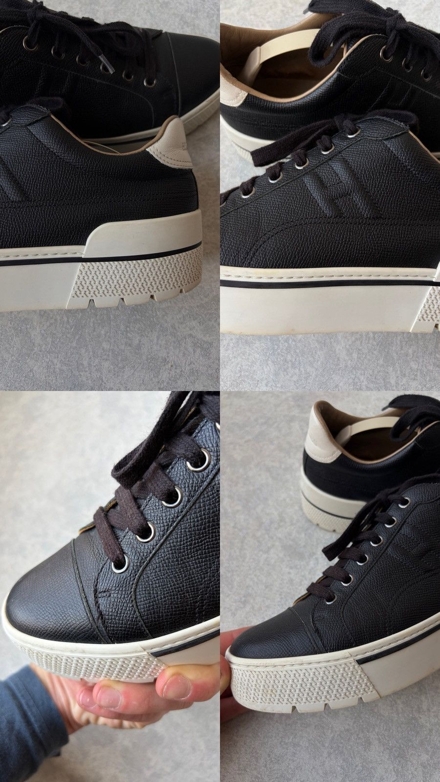Hermes Hermes Voltage H Logo Calfskin Platform Leather Sneakers Size US 9 / IT 39 - 13 Thumbnail