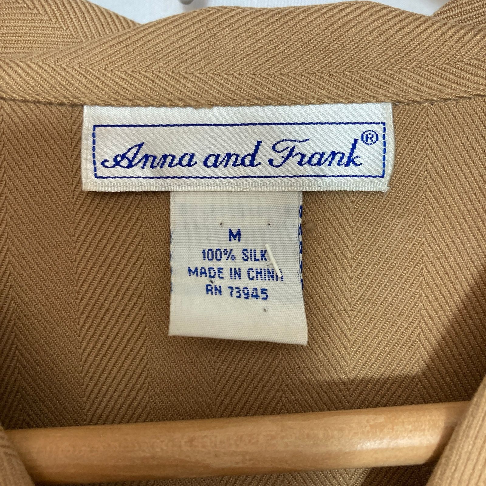 Other Anna and Frank 100% Silk Herringbone Button Shirt Blouse Top Size M / US 6-8 / IT 42-44 - 2 Thumbnail