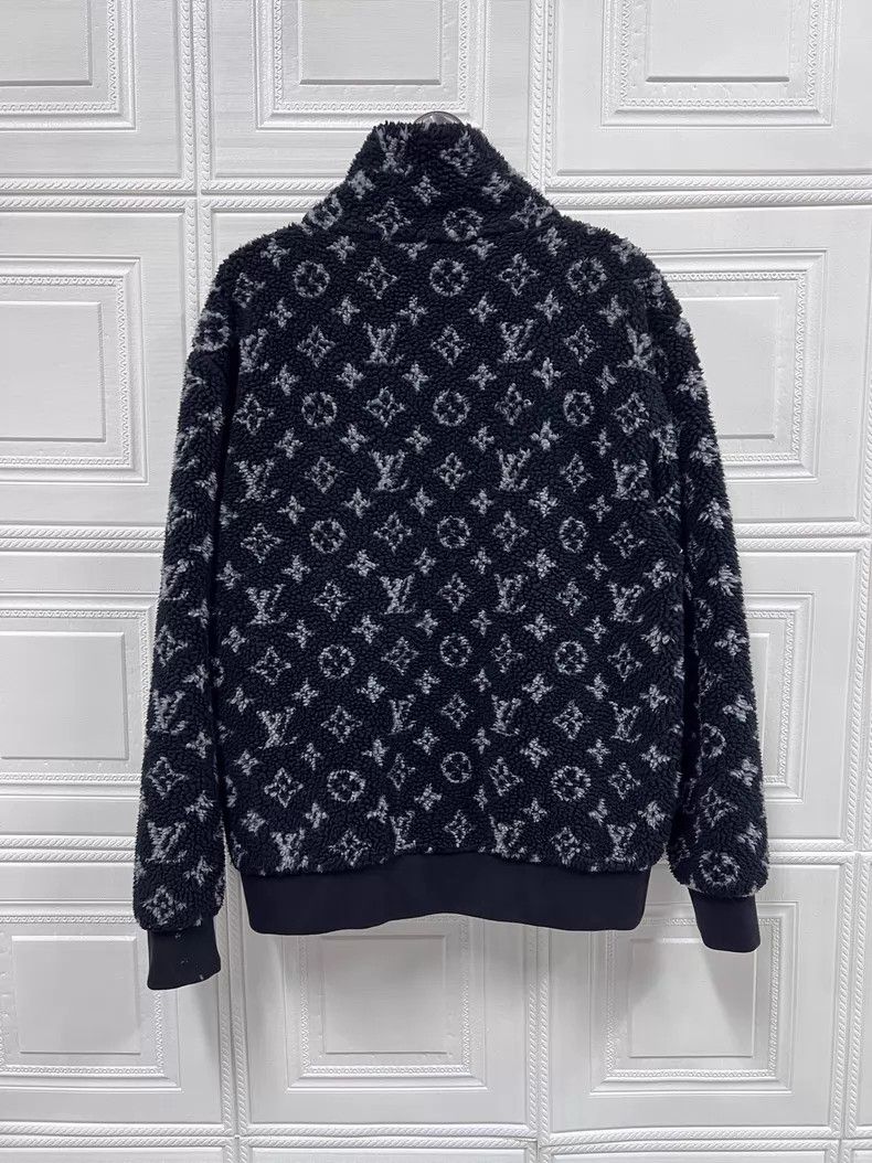 Louis Vuitton Louis Vuitton Black full logo lambswool jacket Size US S / EU 44-46 / 1 - 2 Thumbnail