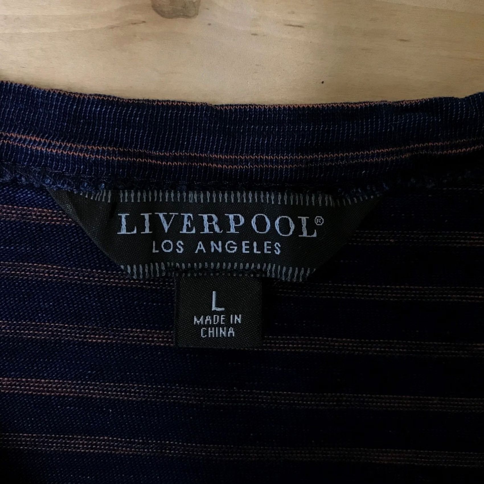 Vintage LIVERPOOL Los Angeles Mens Large Striped Henley Shirt Short Sleeve Navy Red Size US L / EU 52-54 / 3 - 7 Thumbnail