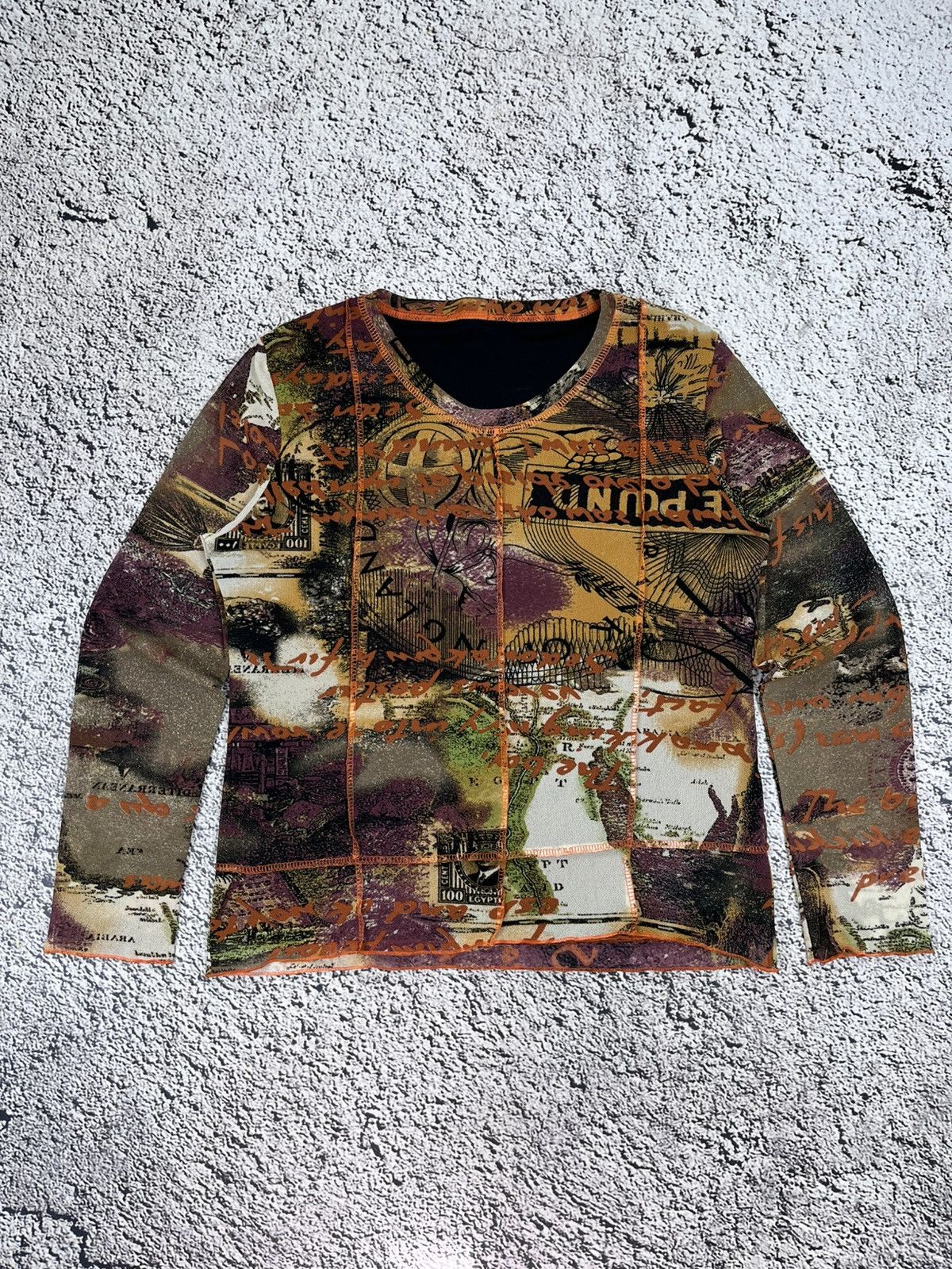 Japanese Brand Vintage JPG Style AOP Mesh Longsleeve Top Japanese Glamour Size L / US 10 / IT 46 - 1 Thumbnail