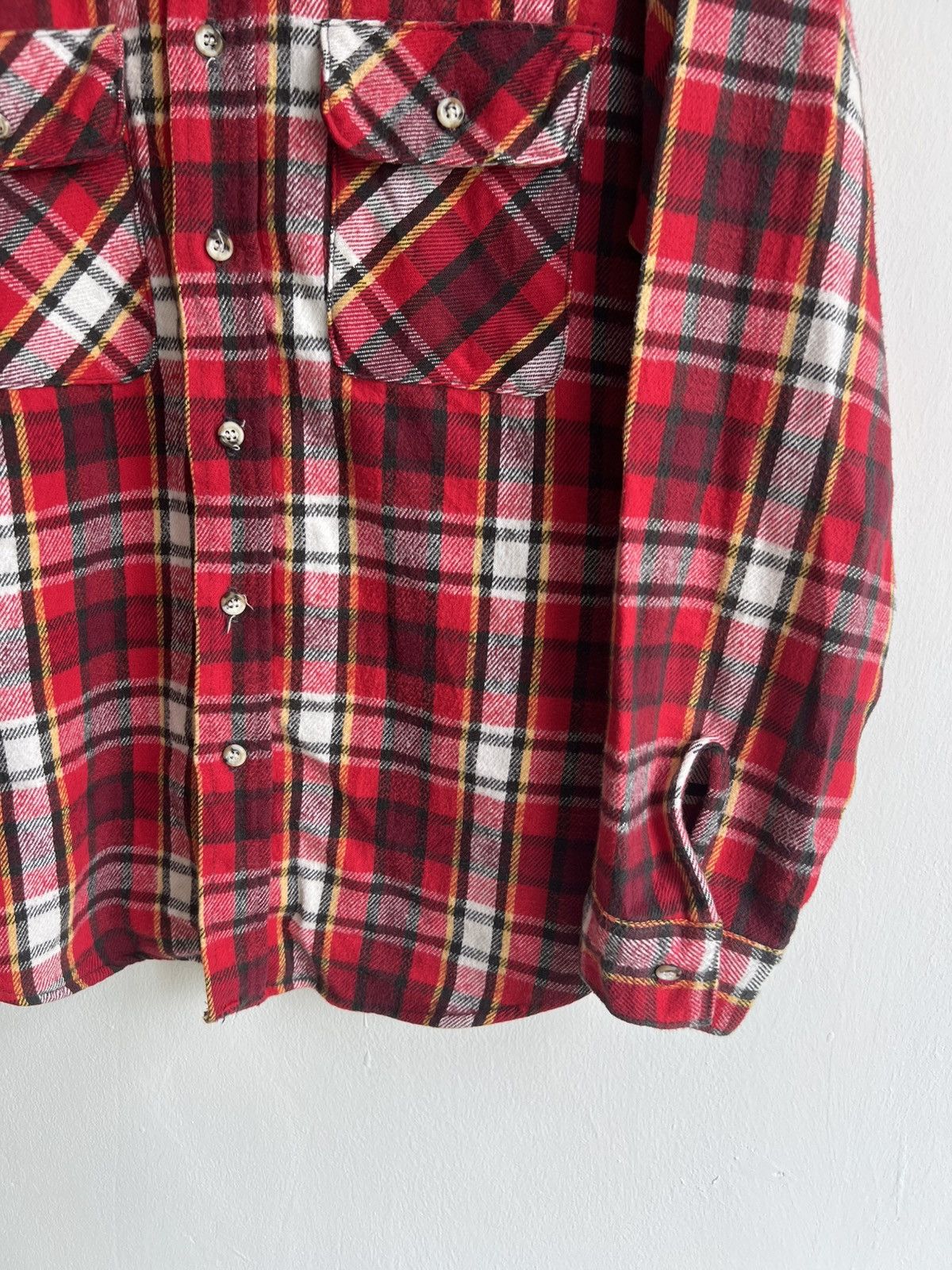 FiveBrother Vintage 1980s Five Brother Shadow Plaid Heavy Flannel Shirt Size US L / EU 52-54 / 3 - 3 Thumbnail