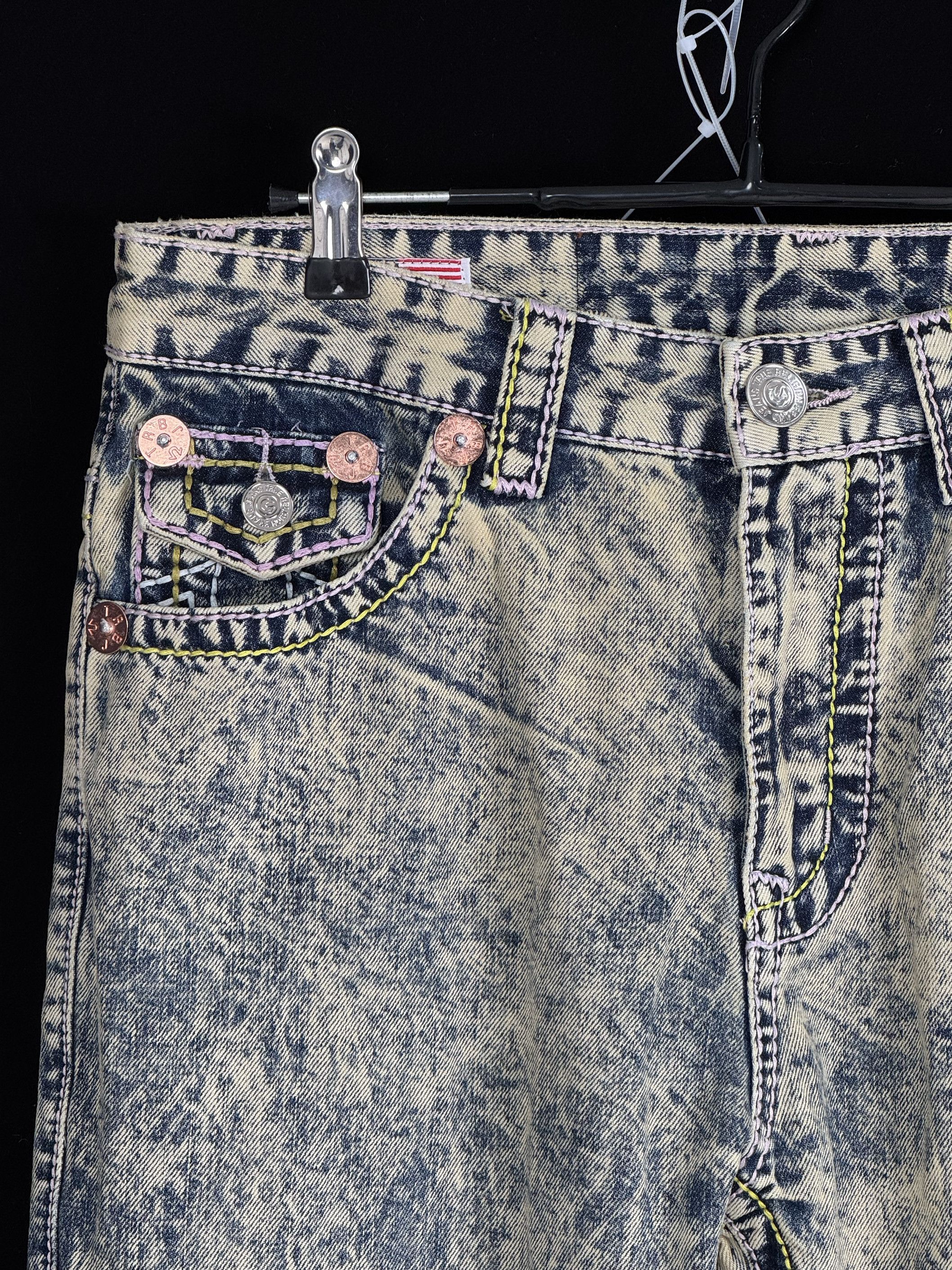 True Religion × Vintage UNWORN* THICK STITCHING HEAVY WASH TWO TONE STITCHING JEANS Size US 32 / EU 48 - 7 Thumbnail