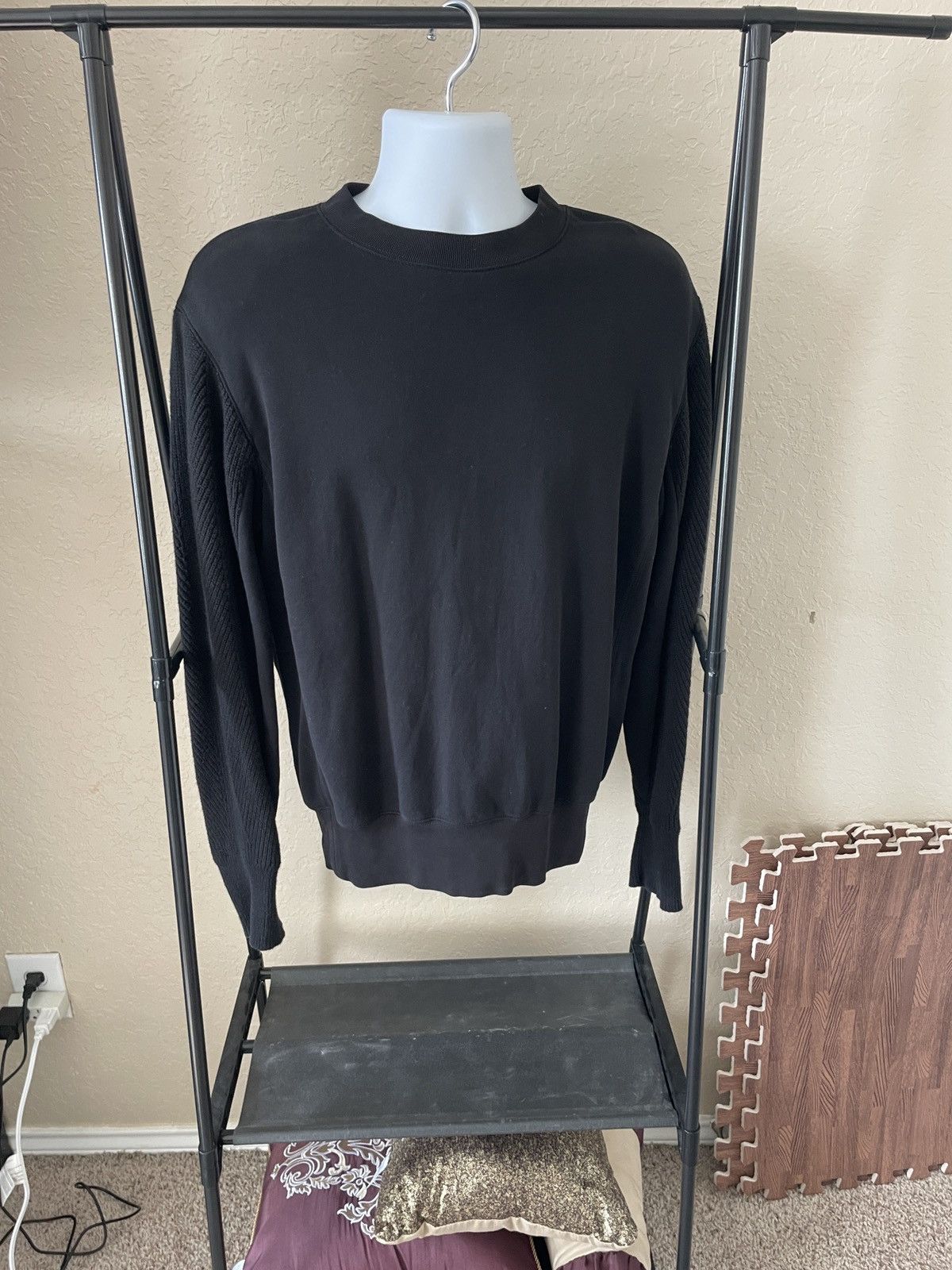 Helmut Lang Crewneck Sweater w/ Textured ribbed sleeves Size US XS / EU 42 / 0 - 1 Thumbnail